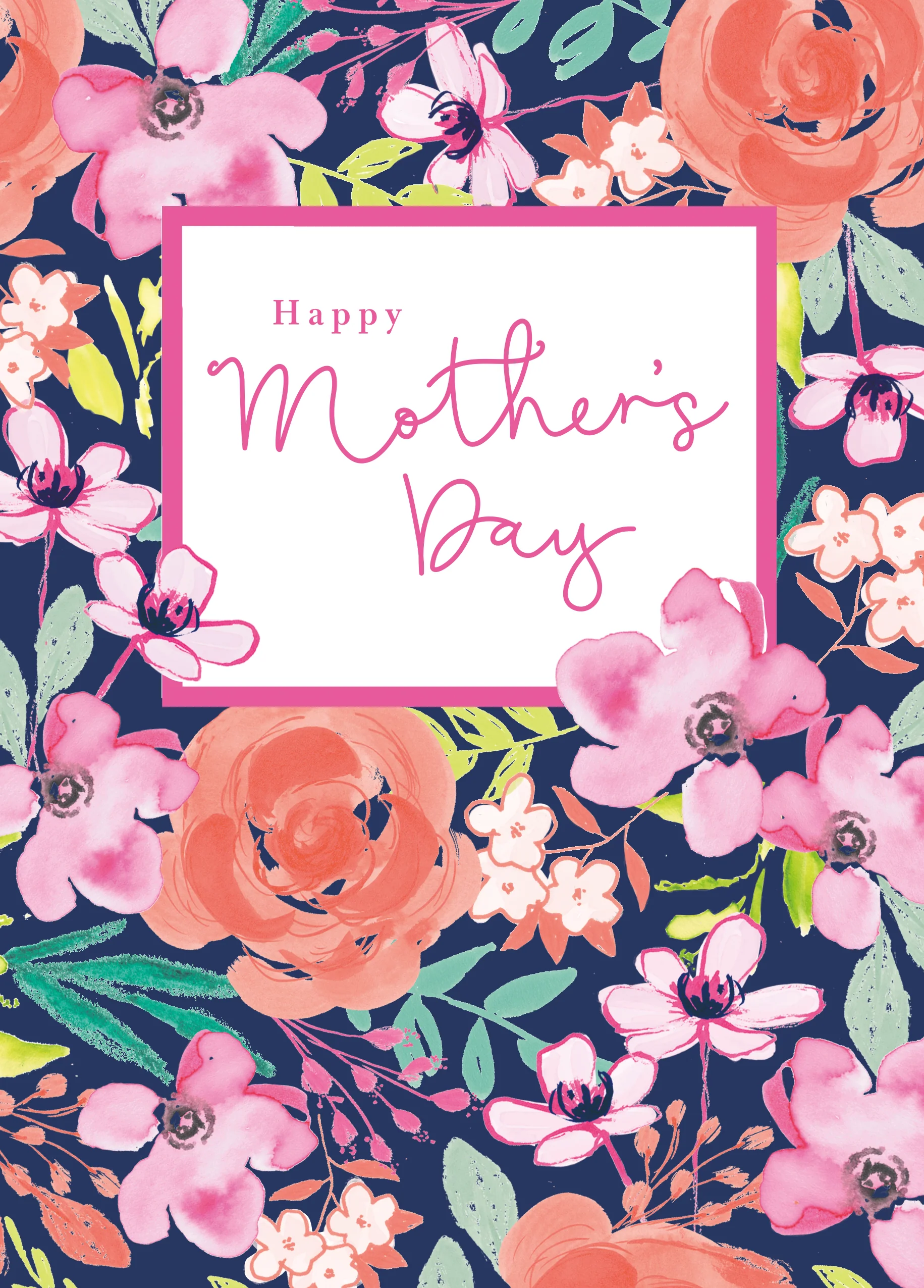 Personalised Colourful Floral Pattern Mother's Day Card