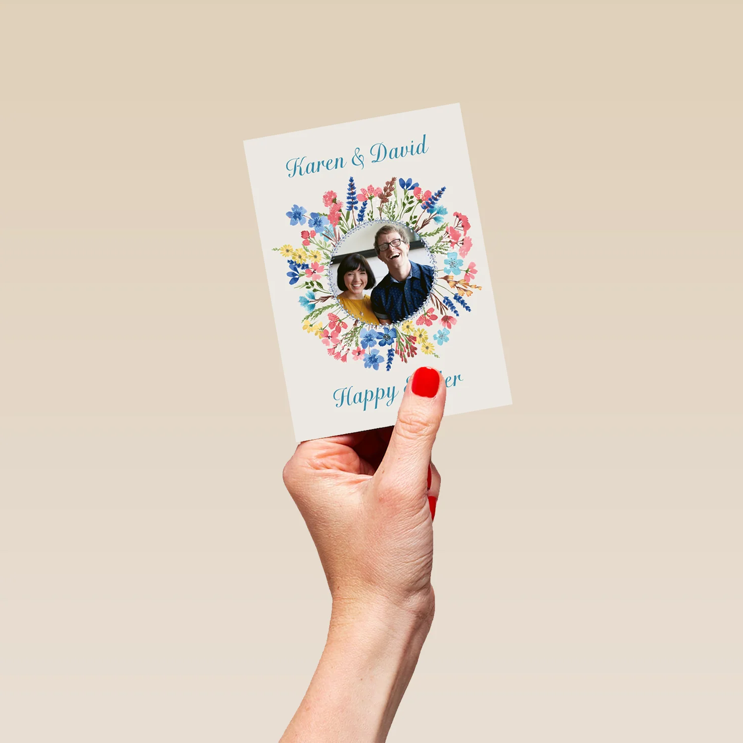 Personalised Colourful Floral Photo Upload Easter Card - Image 4