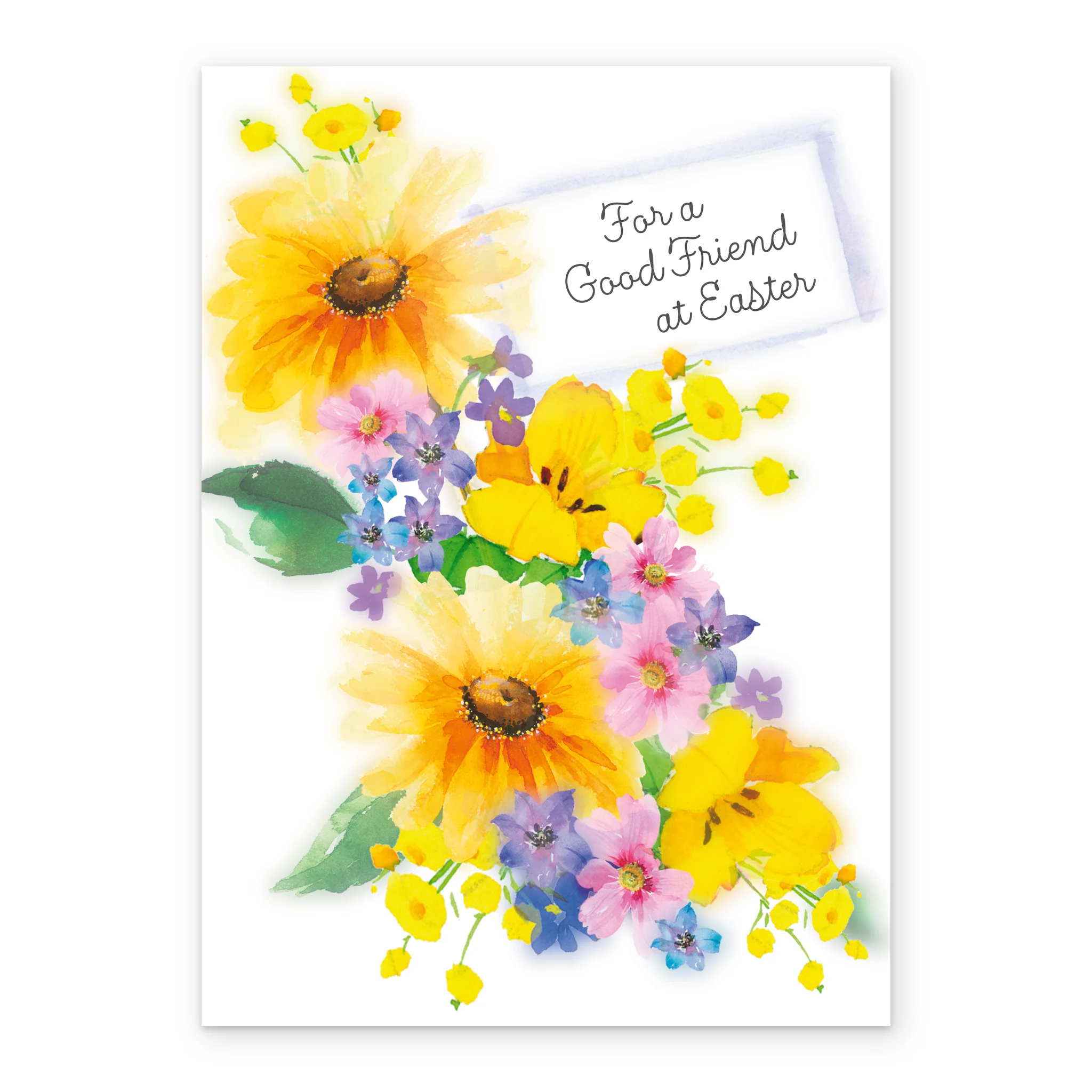 Personalised Colourful Flowers Good Friend Easter Card - Image 2