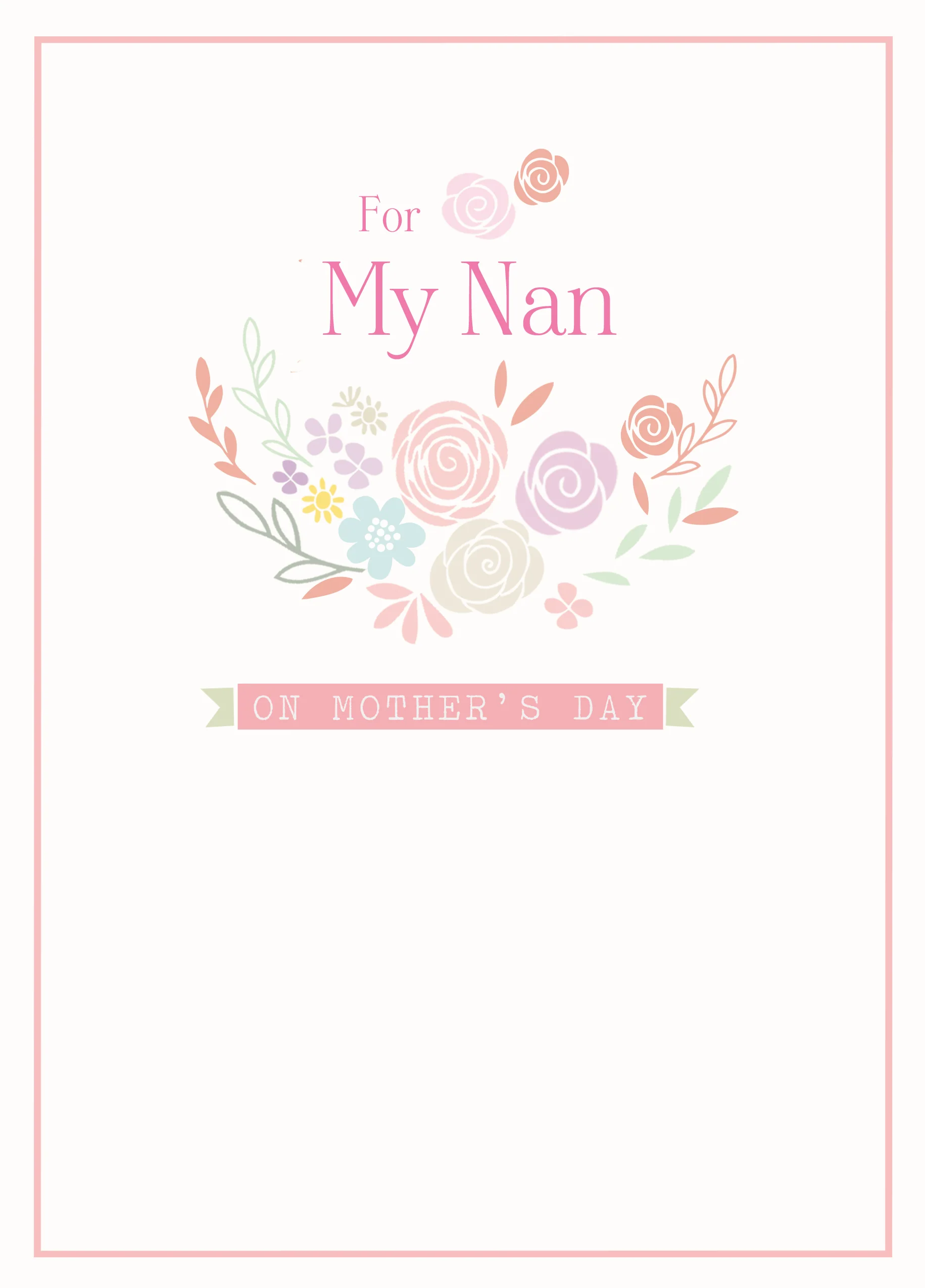 Personalised Colourful Flowers Mother's Day Card For Nan