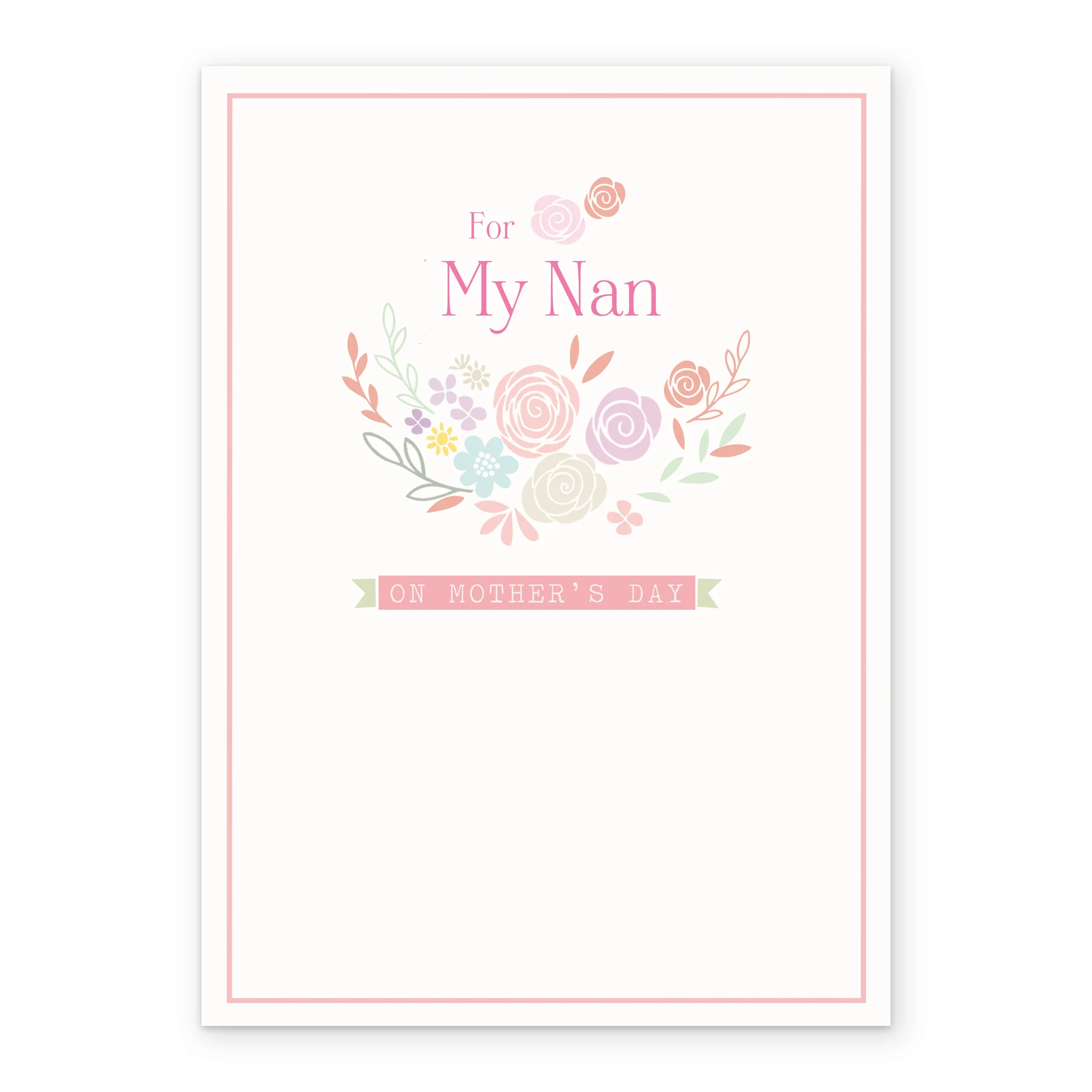 Personalised Colourful Flowers Mother's Day Card For Nan - Image 2