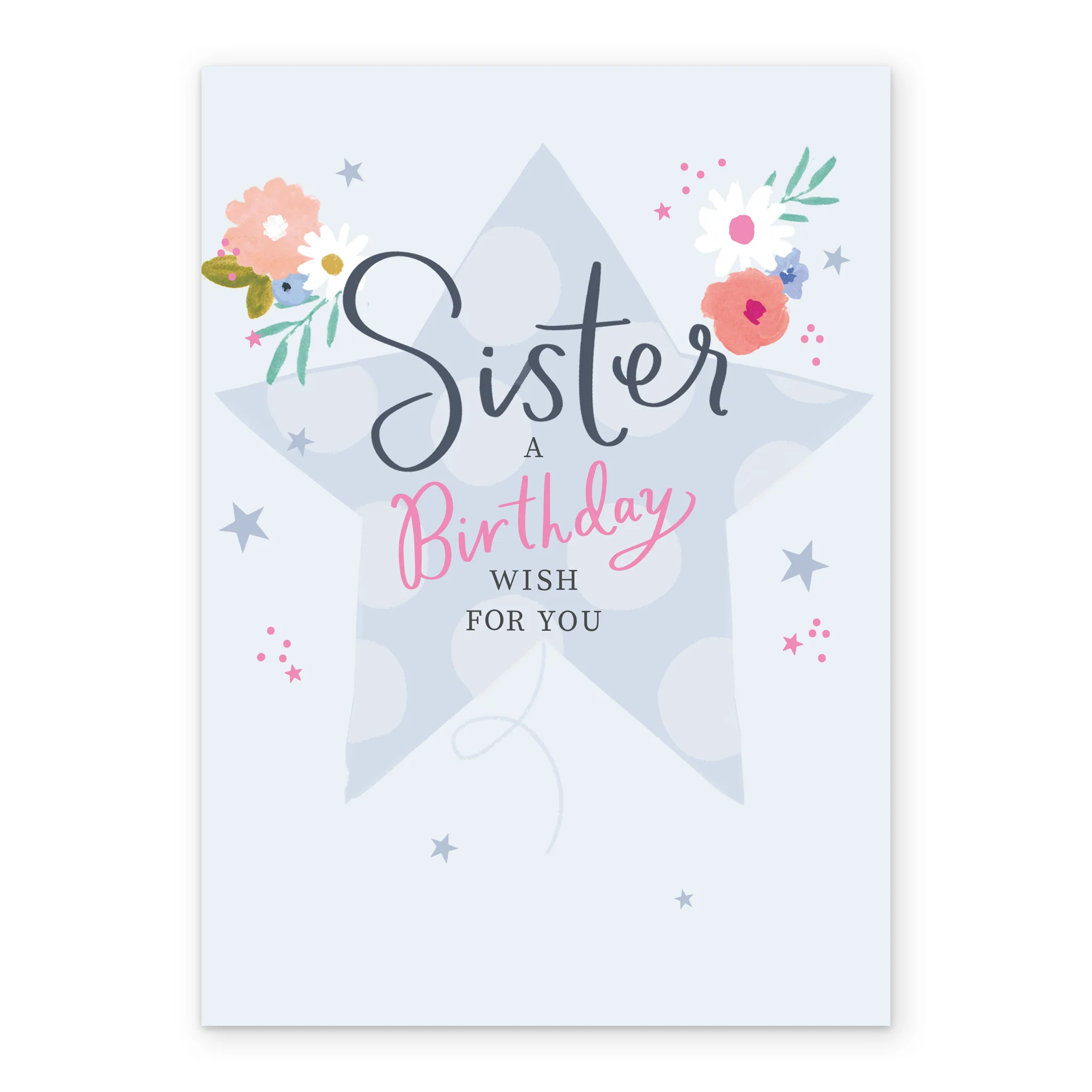 Personalised Colourful Flowers Sister Birthday Card - Image 2