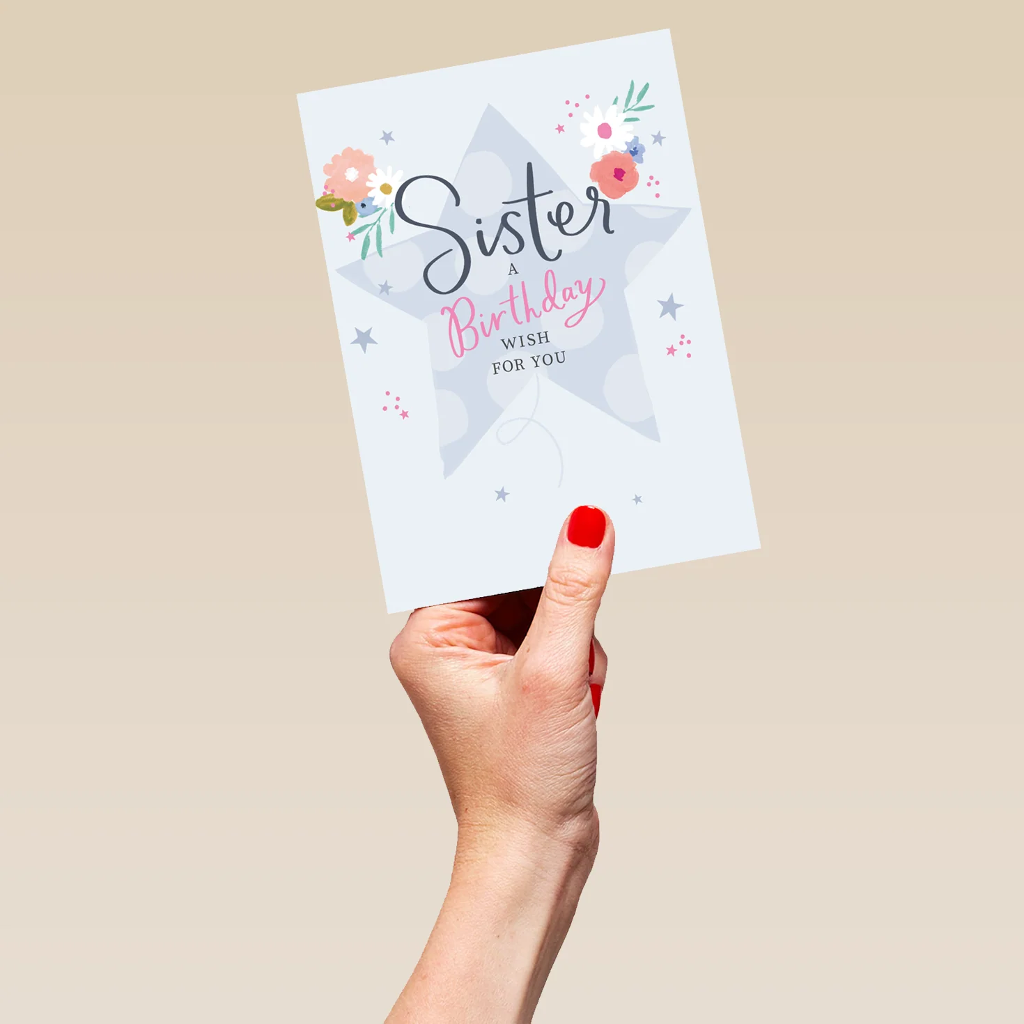 Personalised Colourful Flowers Sister Birthday Card - Image 5