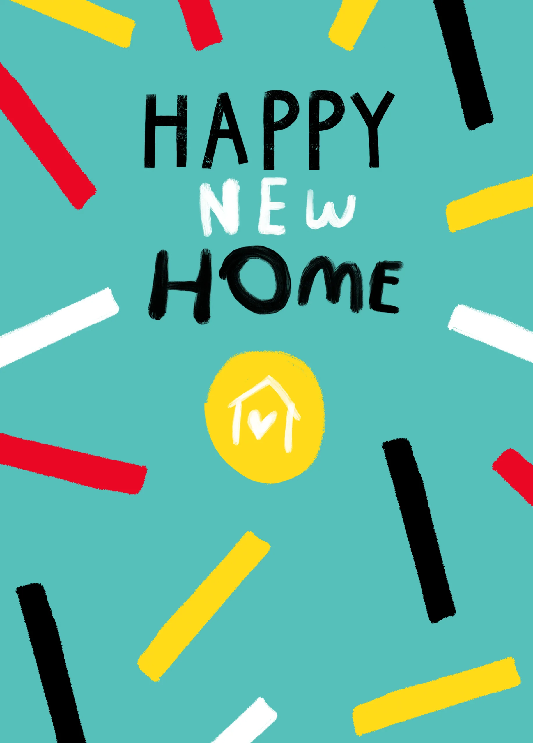 Personalised Colourful Happy New Home Card
