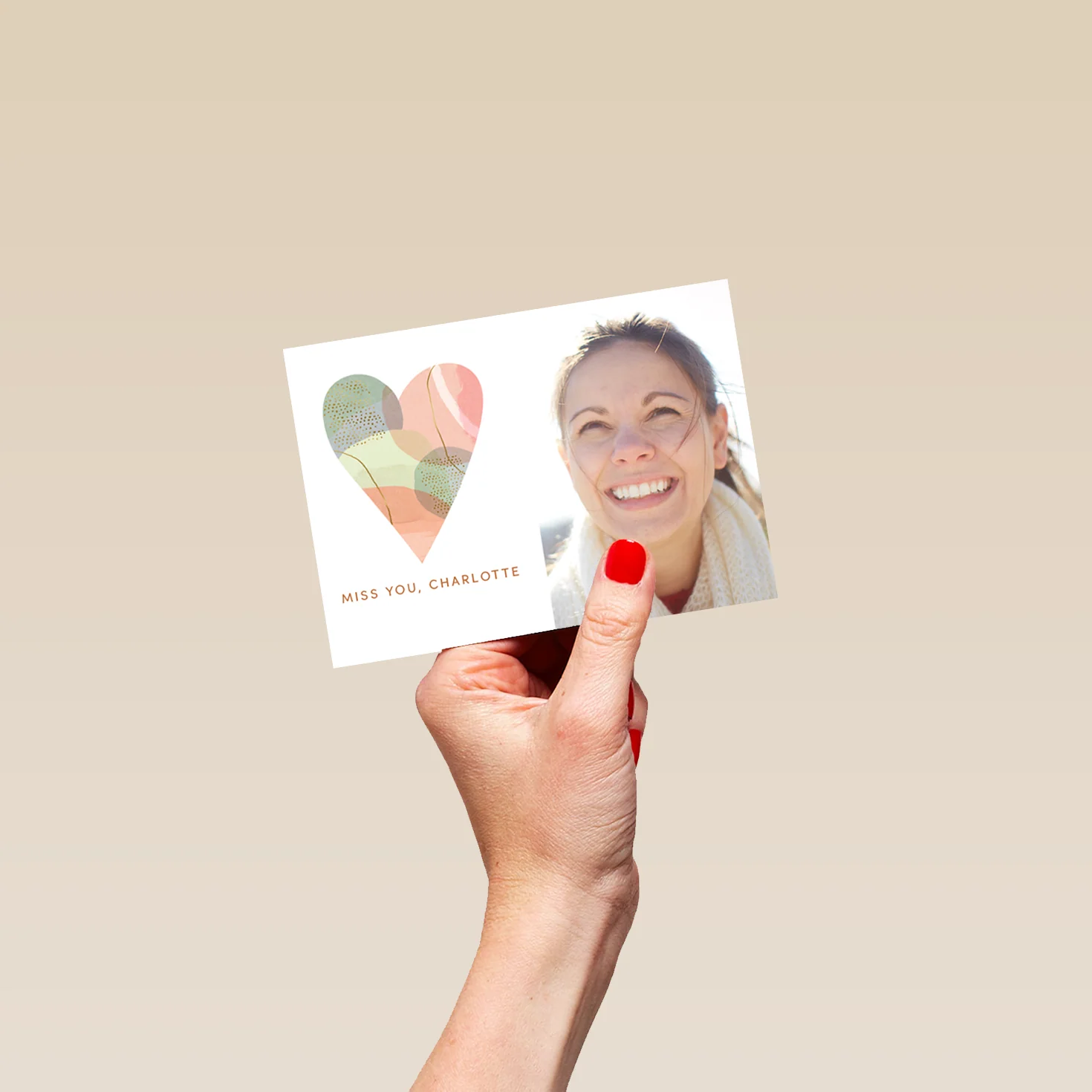 Personalised Colourful Heart Miss You Photo Card - Image 4
