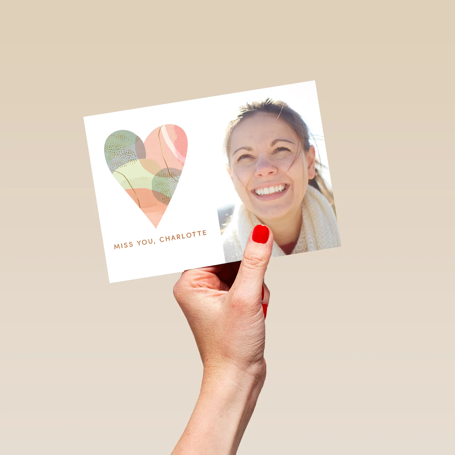 Personalised Colourful Heart Miss You Photo Card - Image 5
