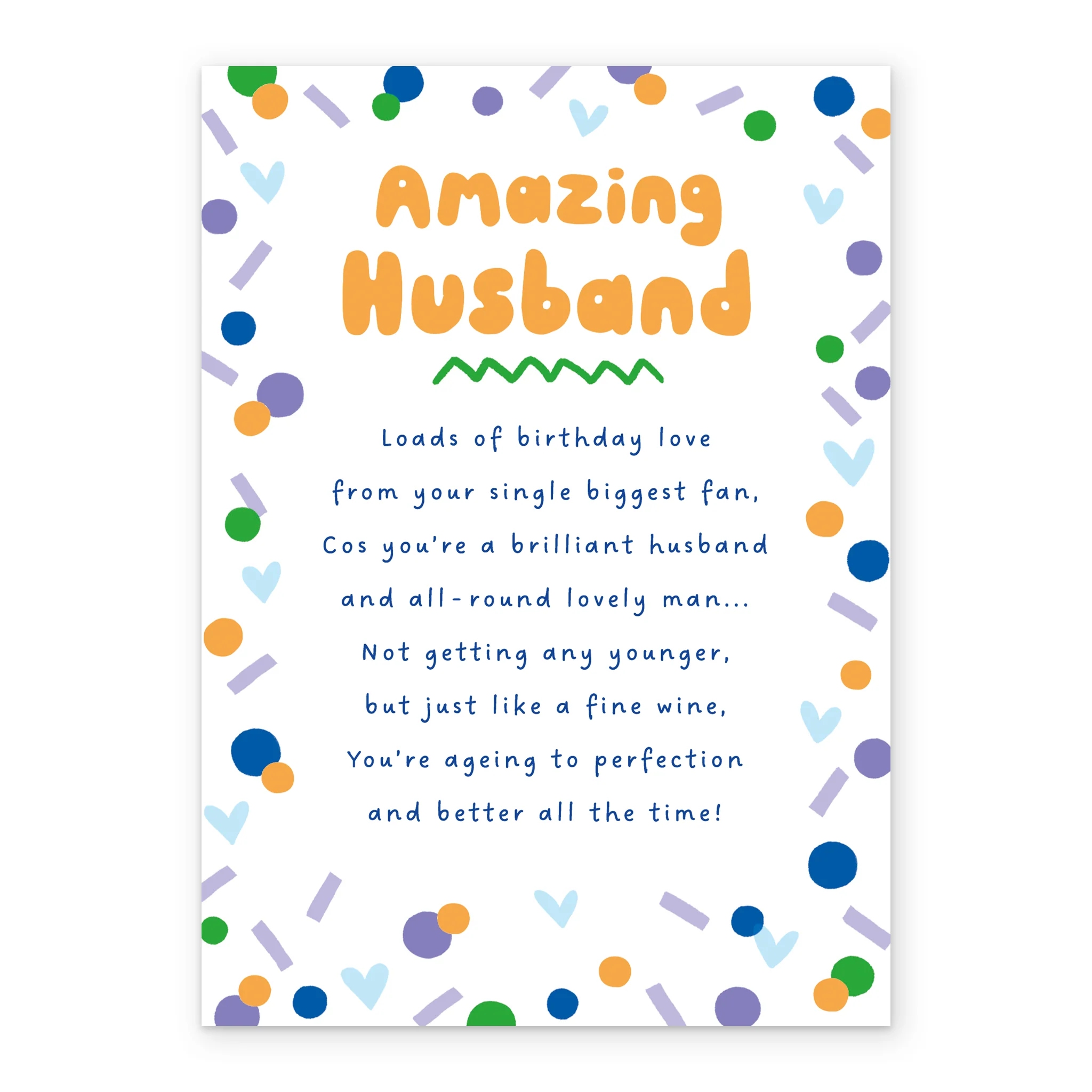 Personalised Colourful Heartfelt Birthday Card for Husband - Image 2