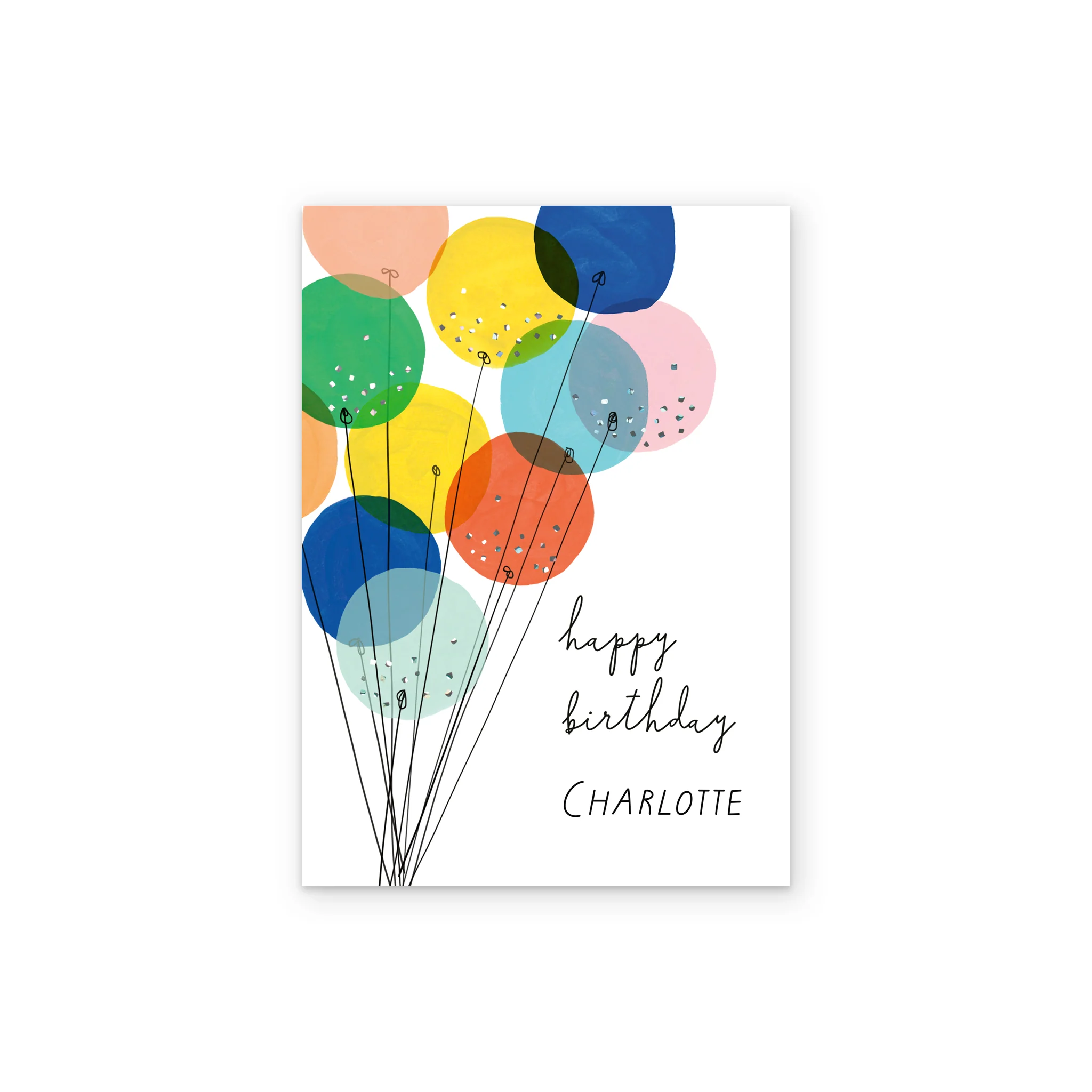 Personalised 'Colourful Illustrated Balloons' Birthday Card - Image 2