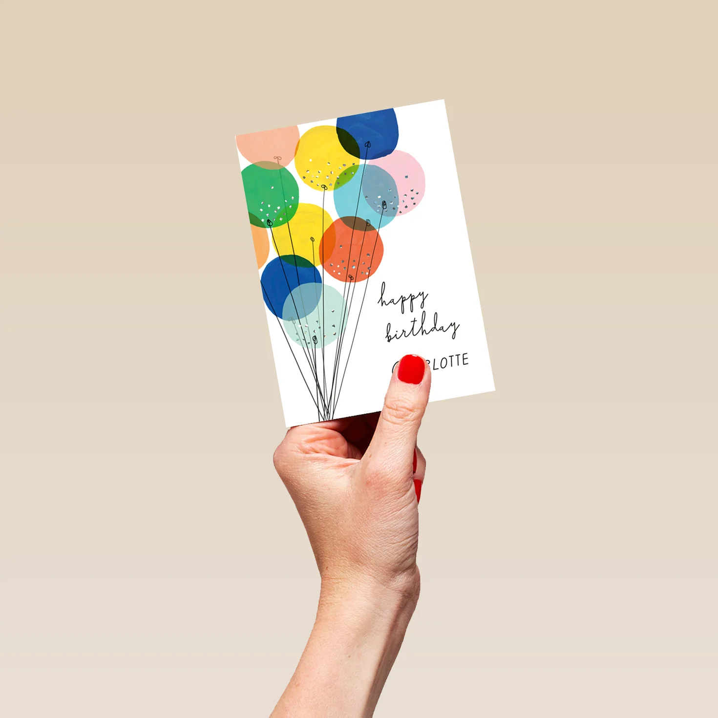 Personalised 'Colourful Illustrated Balloons' Birthday Card - Image 4