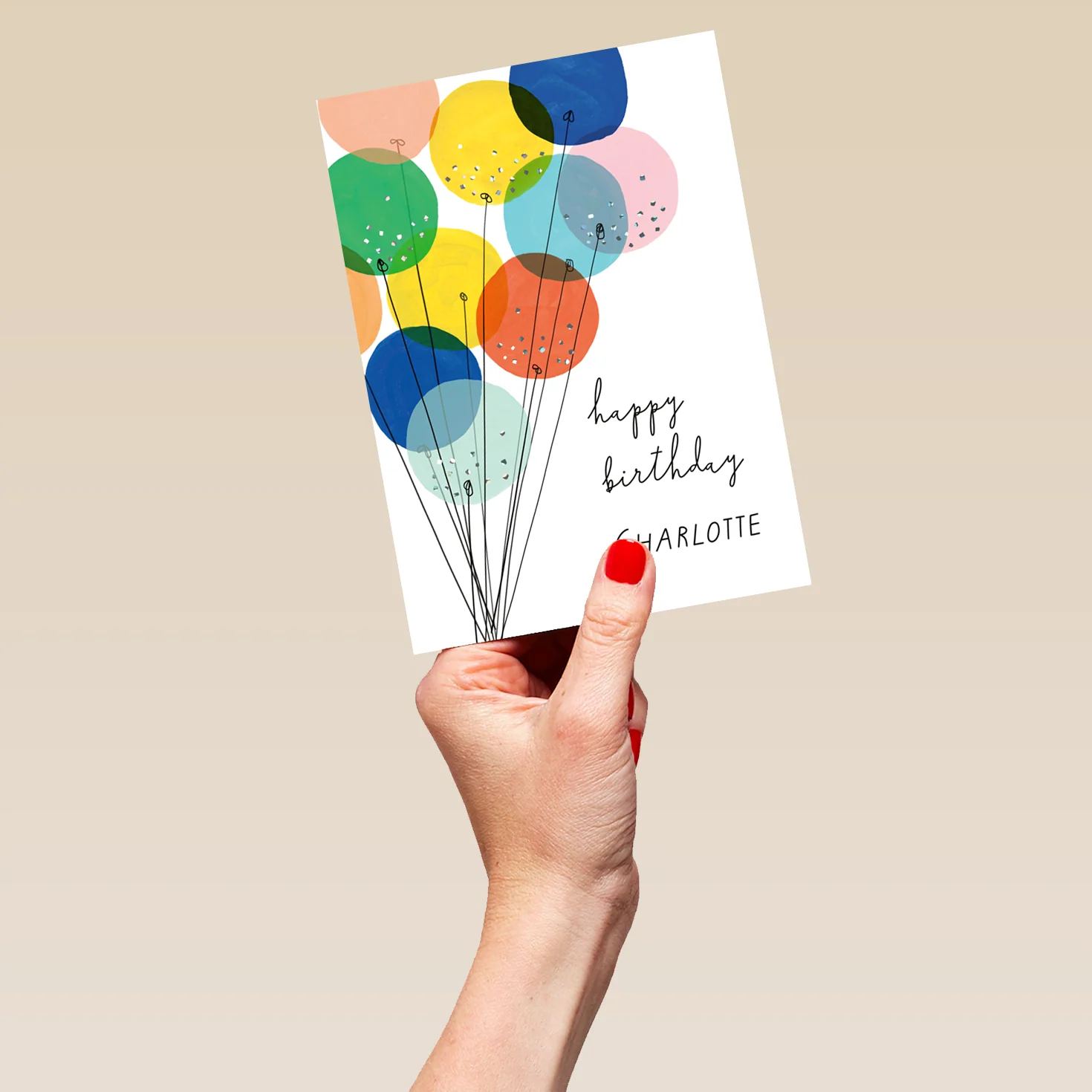 Personalised 'Colourful Illustrated Balloons' Birthday Card - Image 5