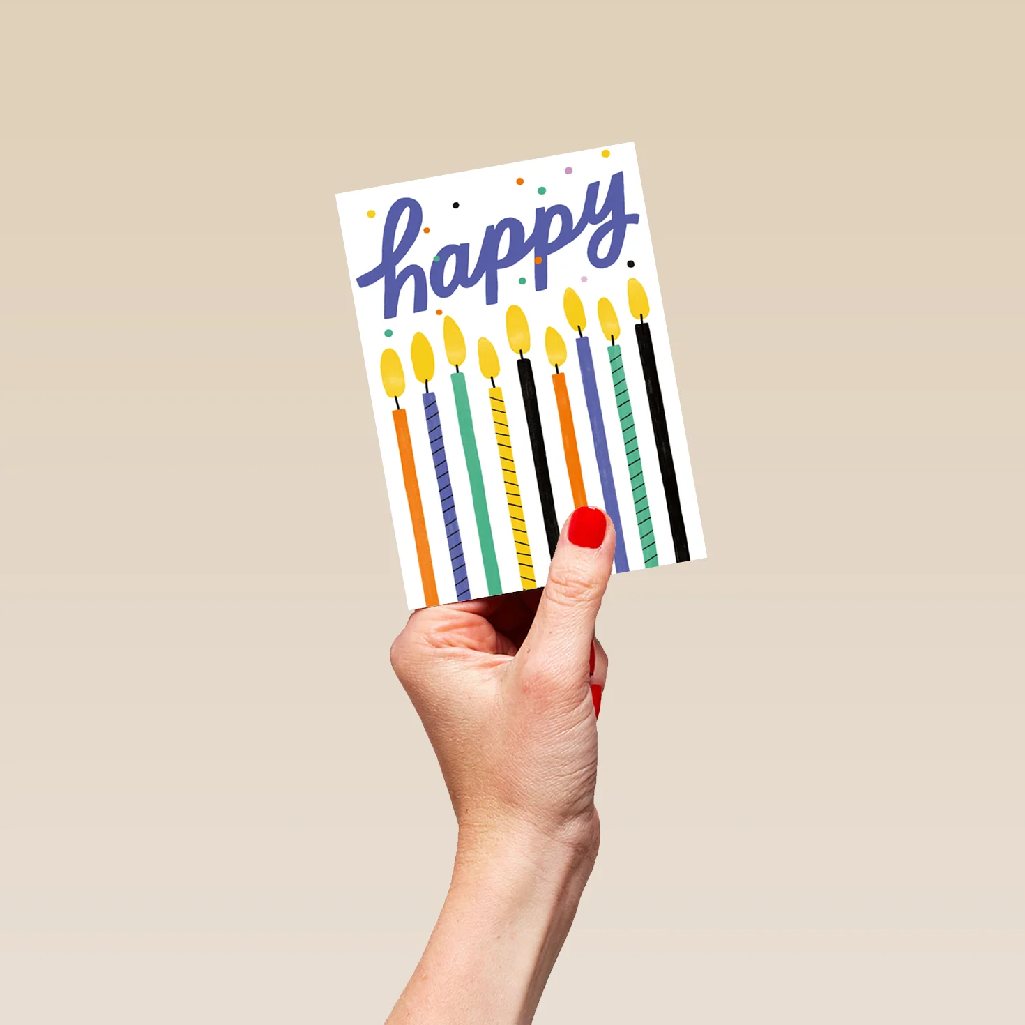 Personalised 'Colourful Illustrated Candles' Birthday Card - Image 4