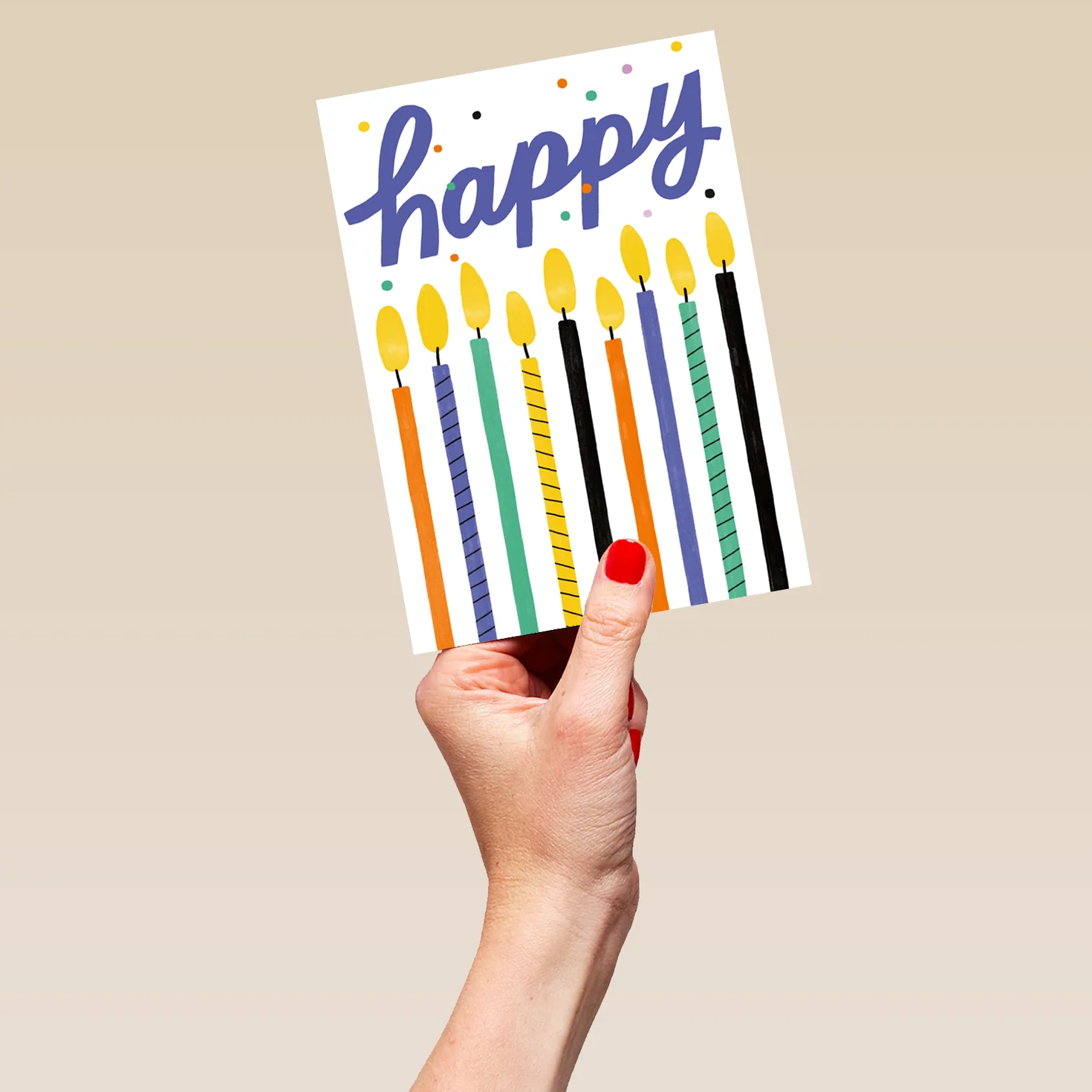 Personalised 'Colourful Illustrated Candles' Birthday Card - Image 5