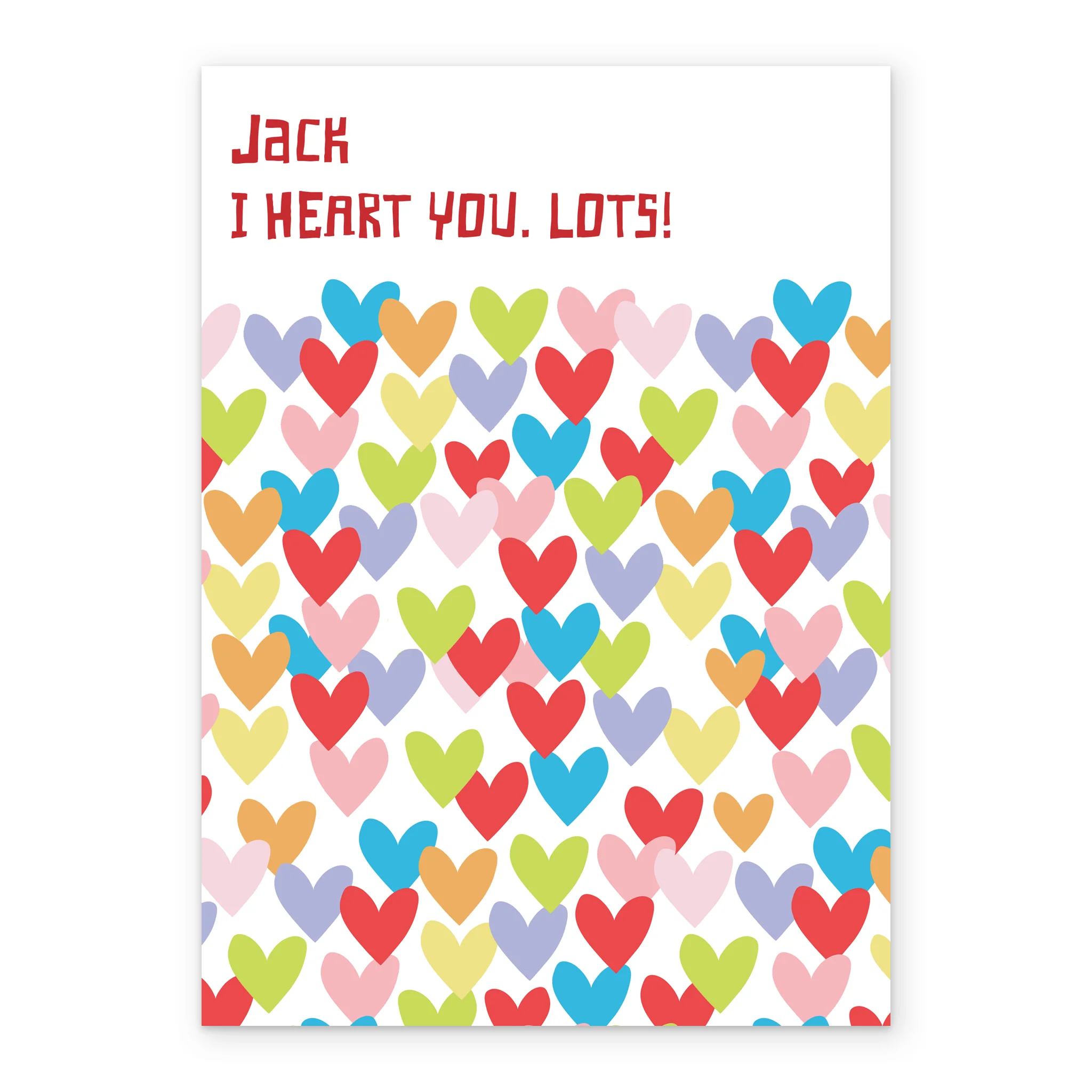 Personalised Colourful Love Hearts Valentine's Day Card - Image 2