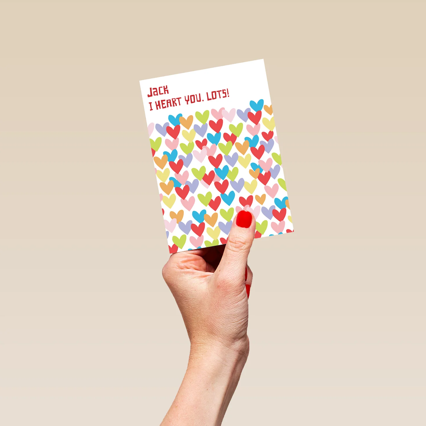 Personalised Colourful Love Hearts Valentine's Day Card - Image 4