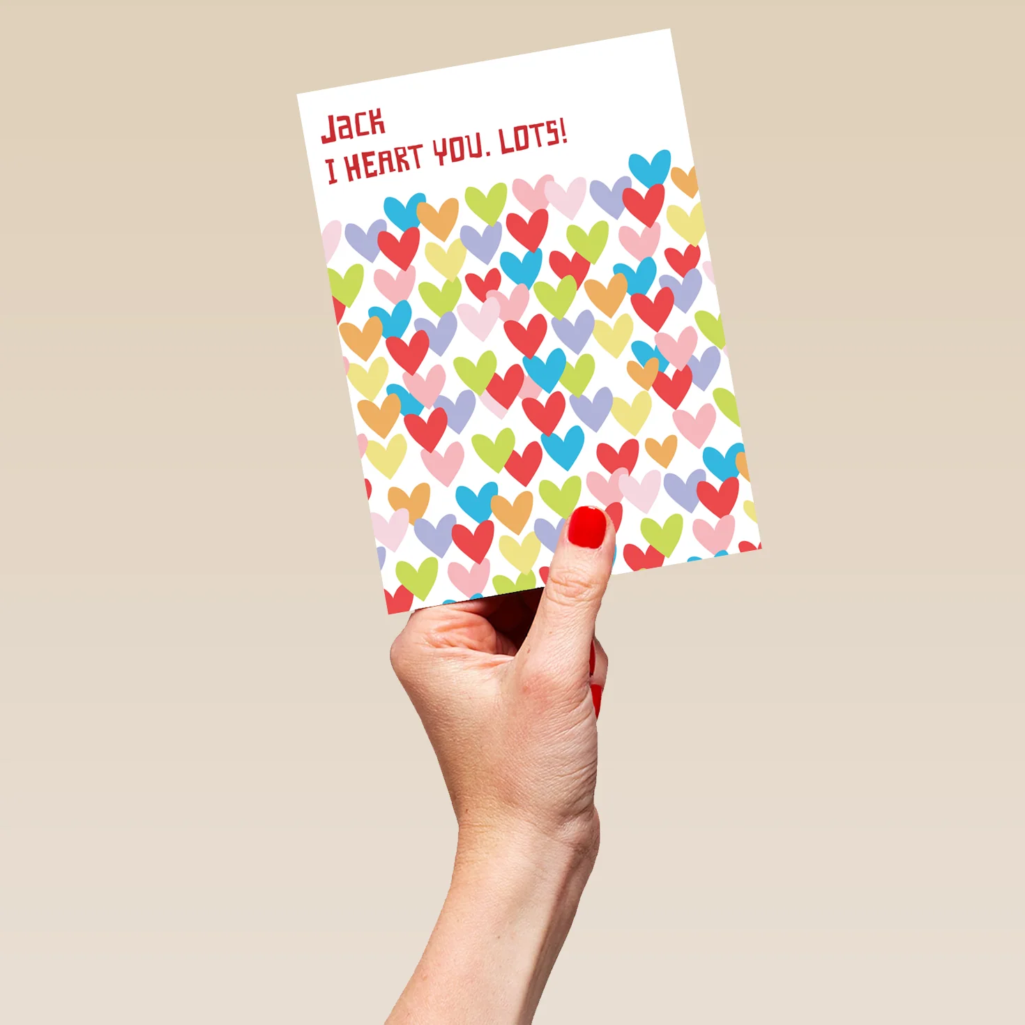 Personalised Colourful Love Hearts Valentine's Day Card - Image 5