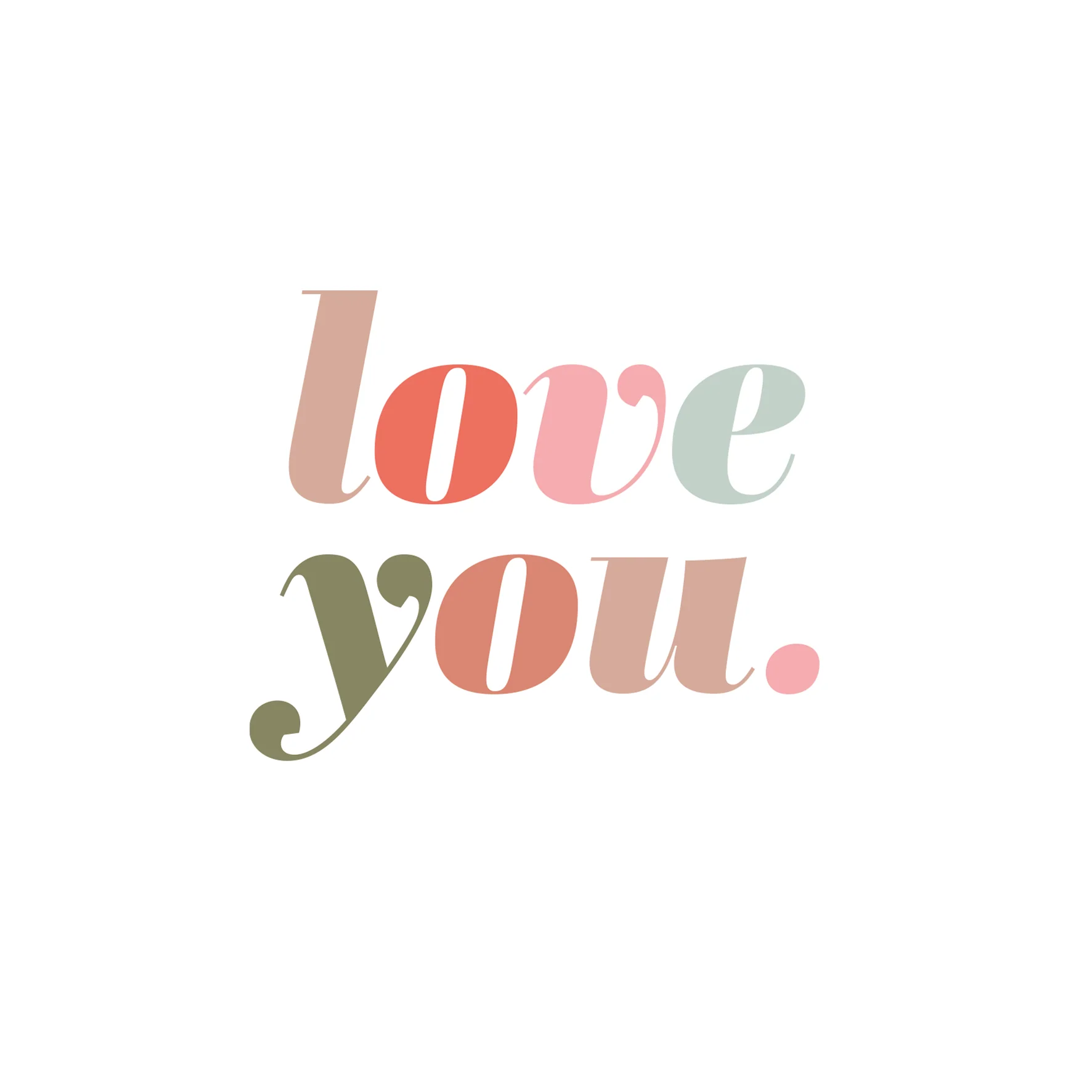Personalised Colourful 'Love You' Valentine's Day Card