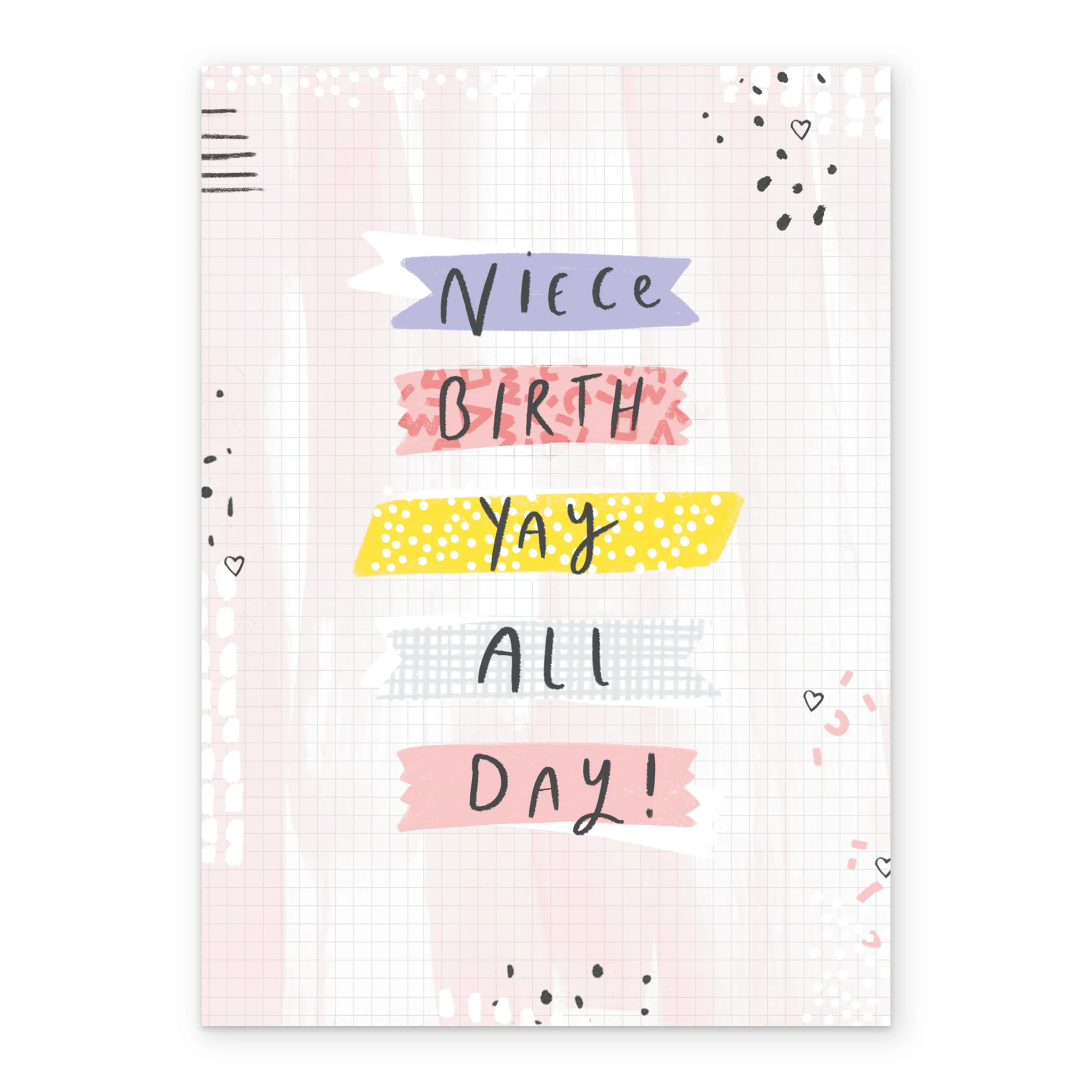 Personalised Colourful Stripe Text Birthday Card For Niece - Image 2