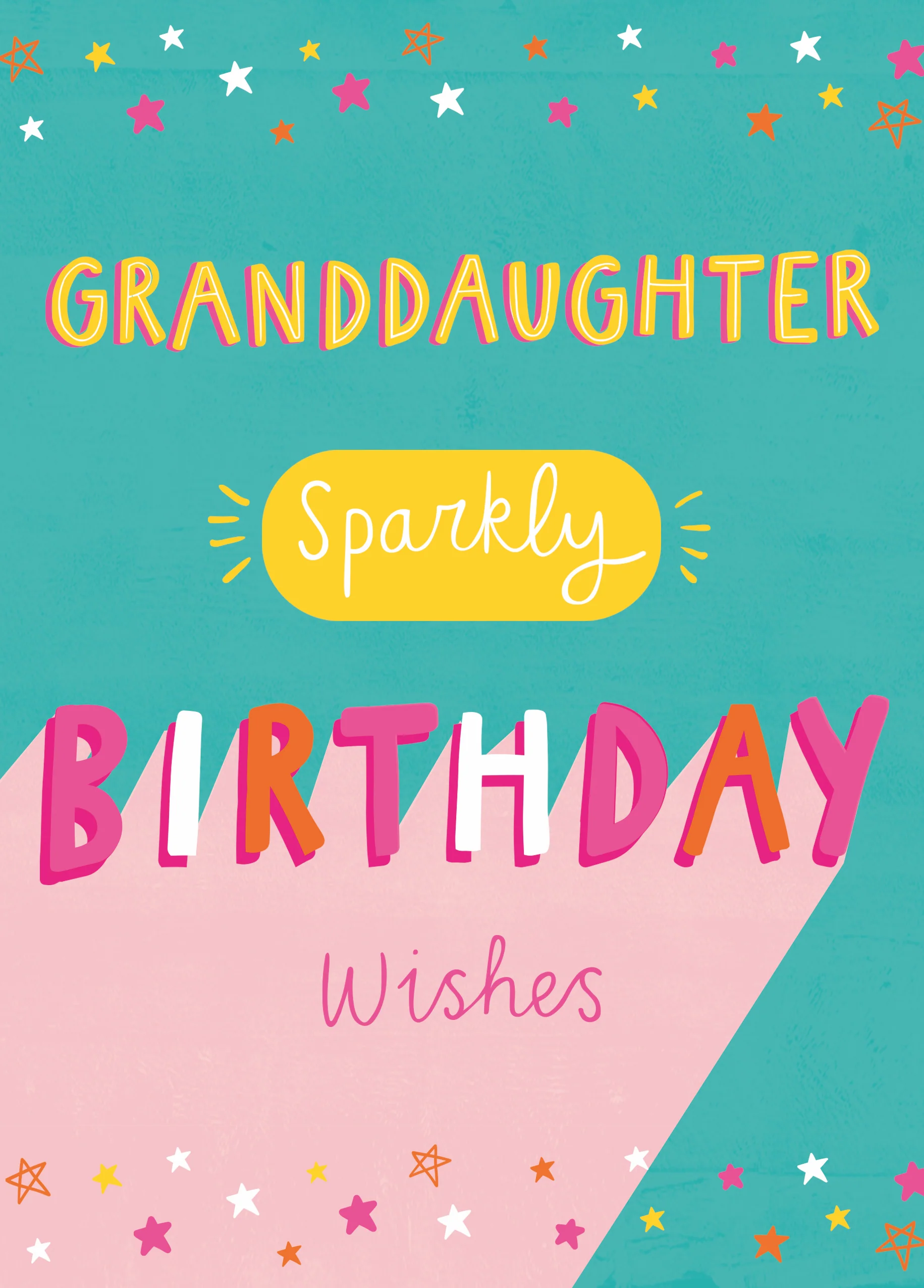 Personalised Colourful Text Birthday Card For Granddaughter