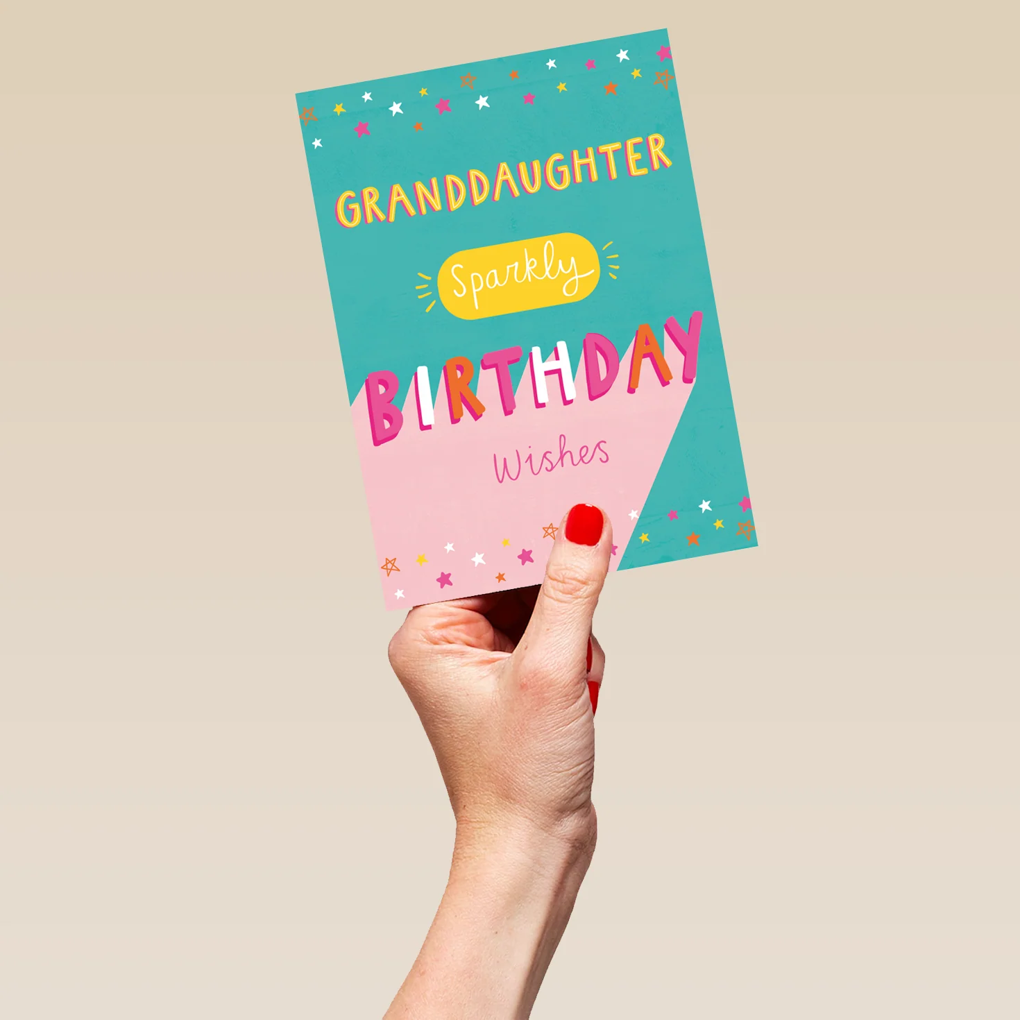 Personalised Colourful Text Birthday Card For Granddaughter - Image 5