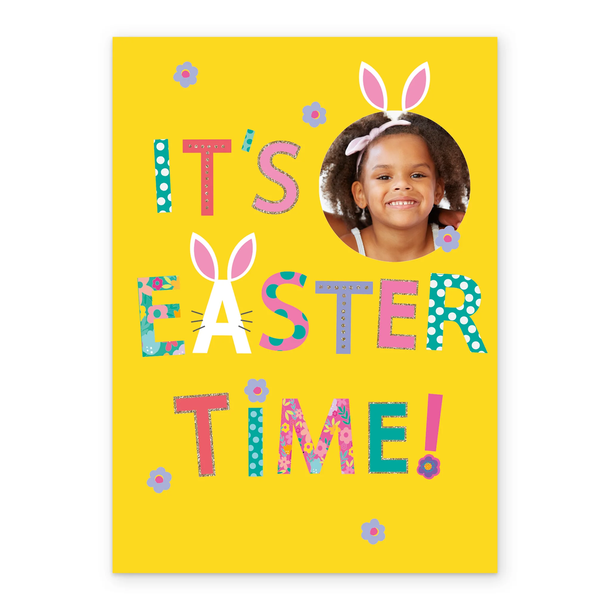 Personalised Colourful Text Photo Upload Easter Card for Kids - Image 2