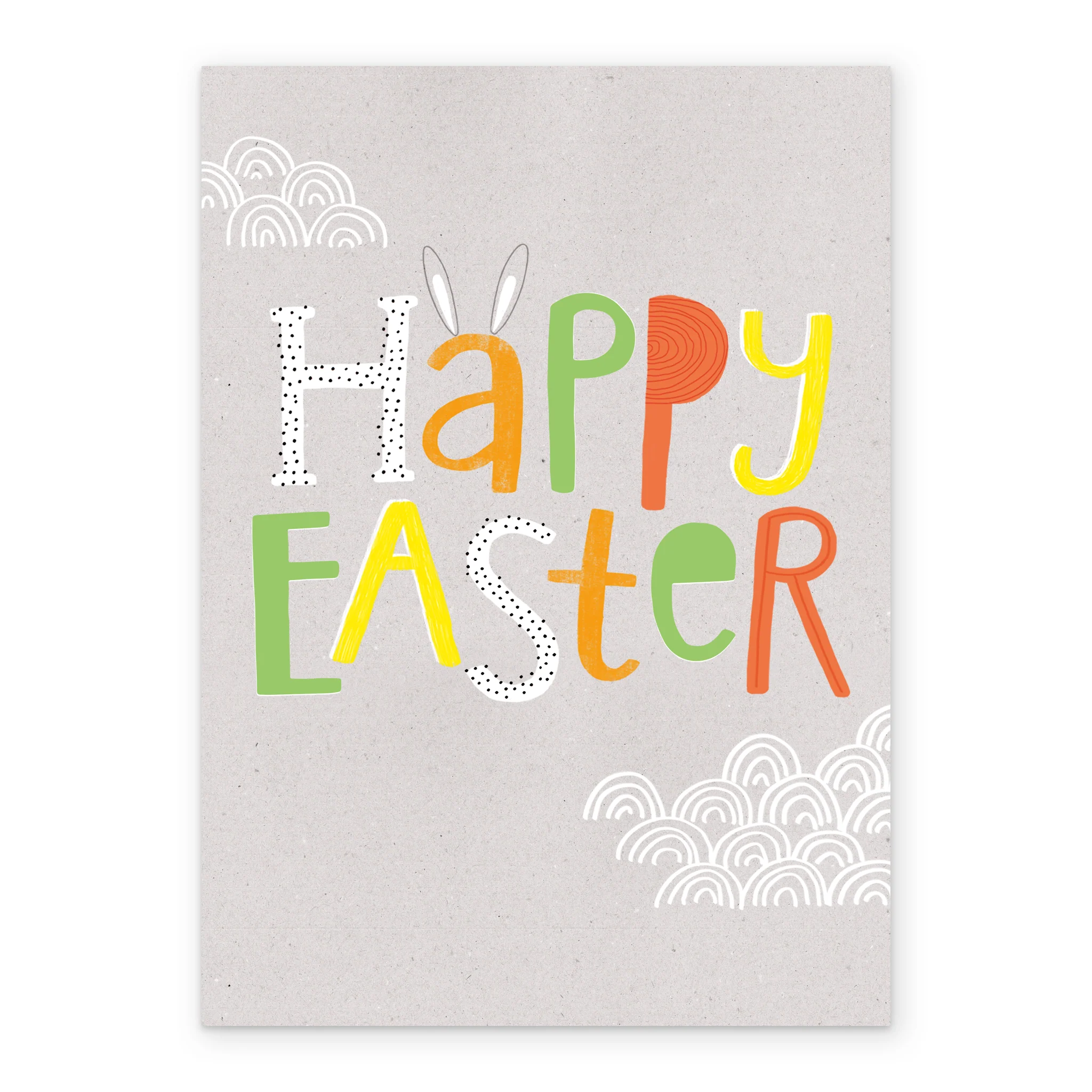 Personalised Colourful Text With Bunny Ears Easter Card - Image 2