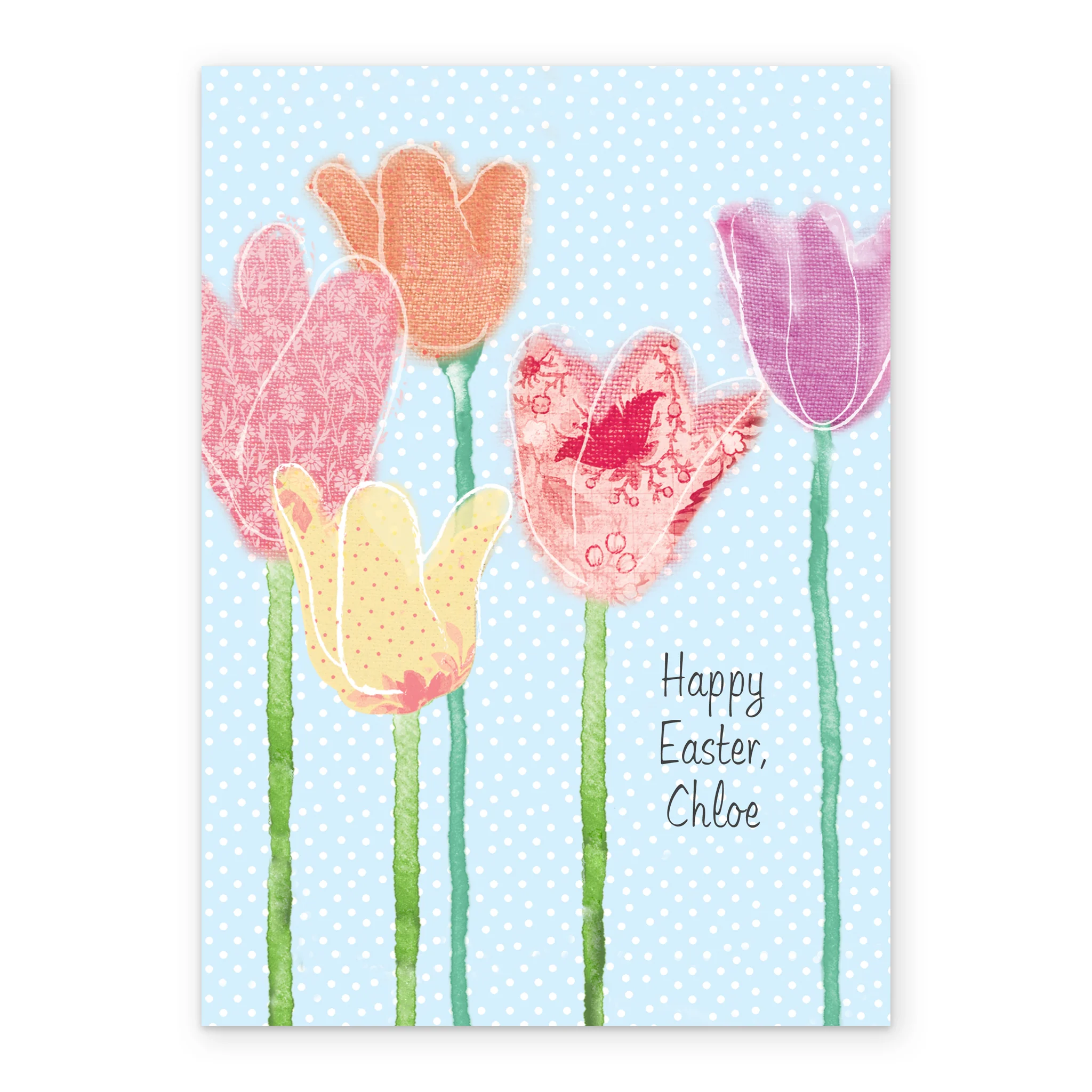 Personalised Colourful Tulips Easter Card - Image 2