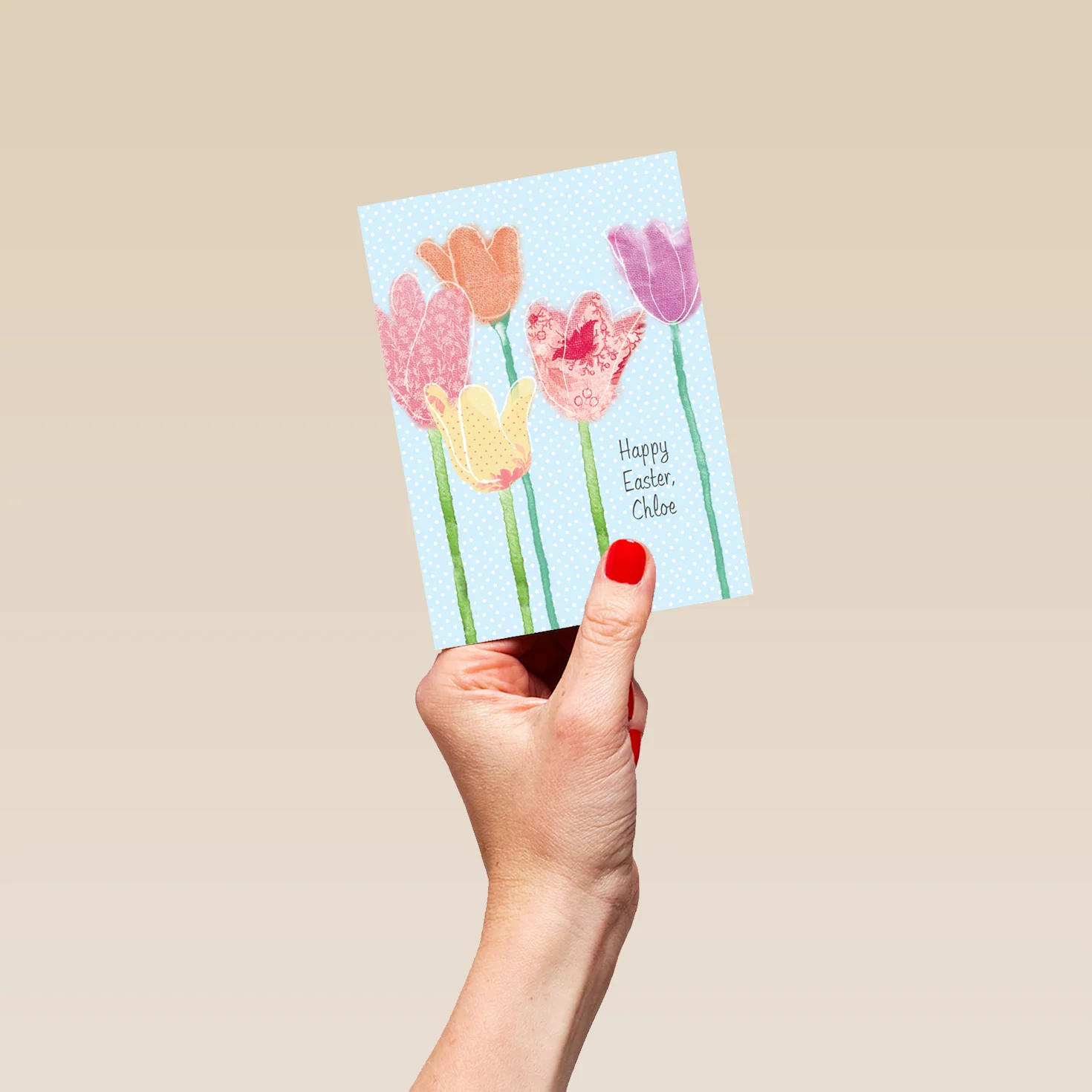 Personalised Colourful Tulips Easter Card - Image 4