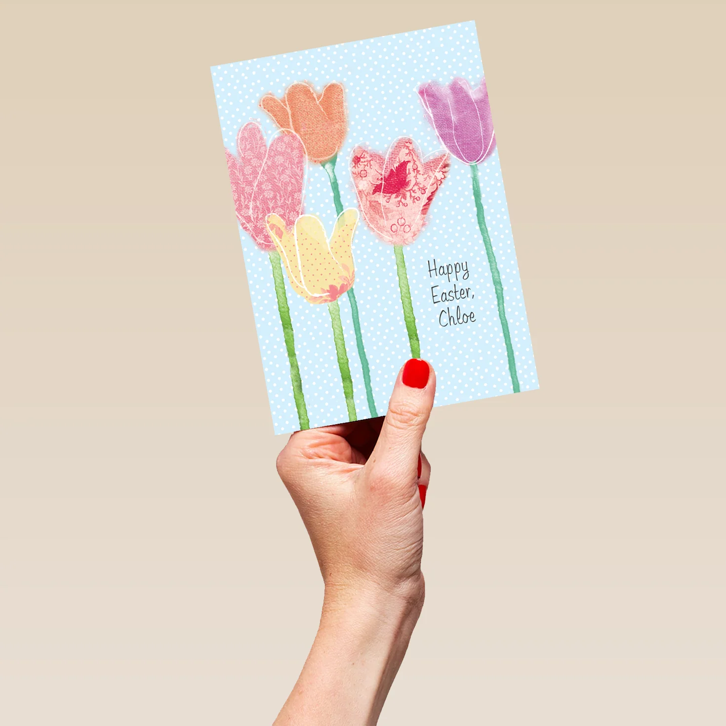 Personalised Colourful Tulips Easter Card - Image 5