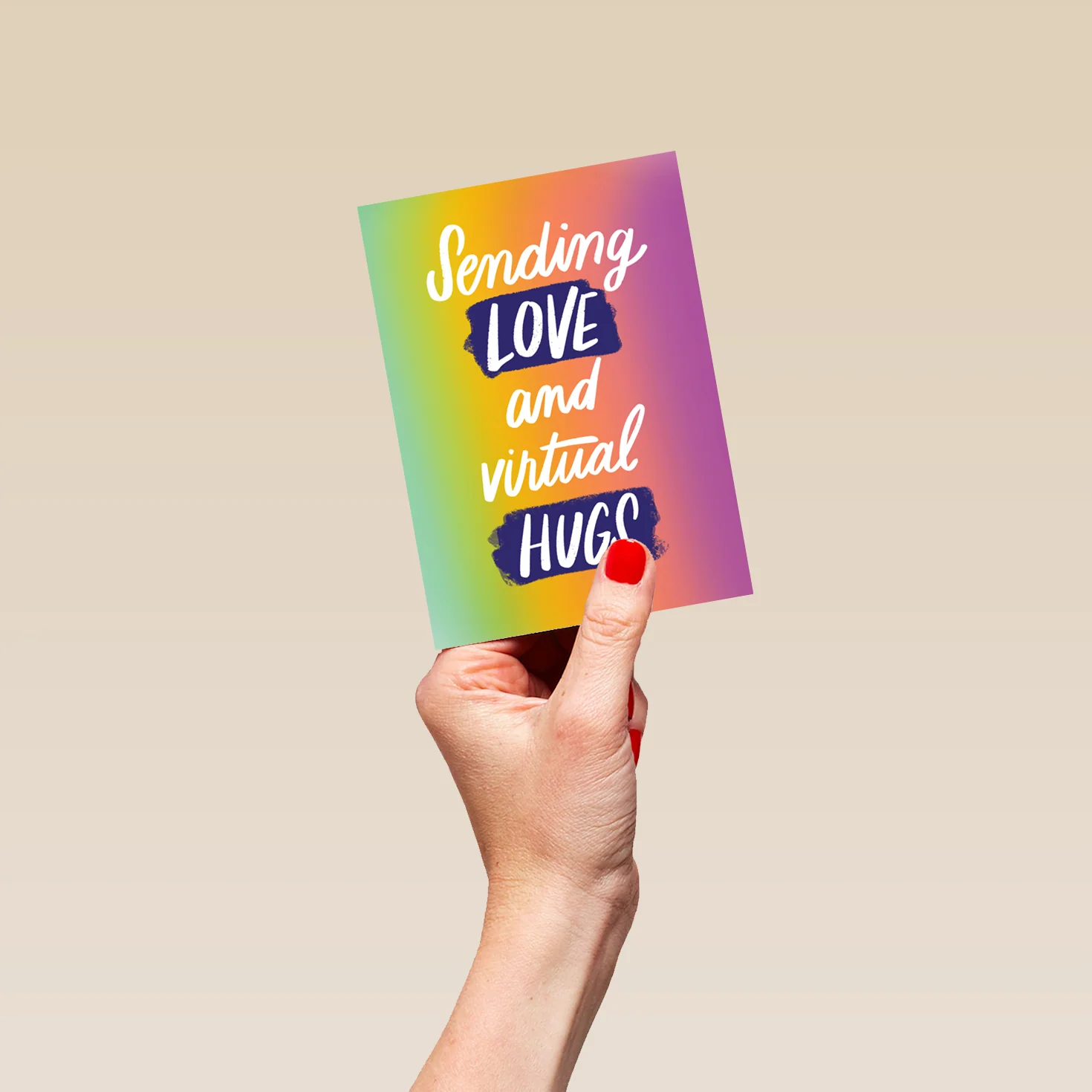 Personalised Colourful Typography Word Art Thinking of You Card - Image 4