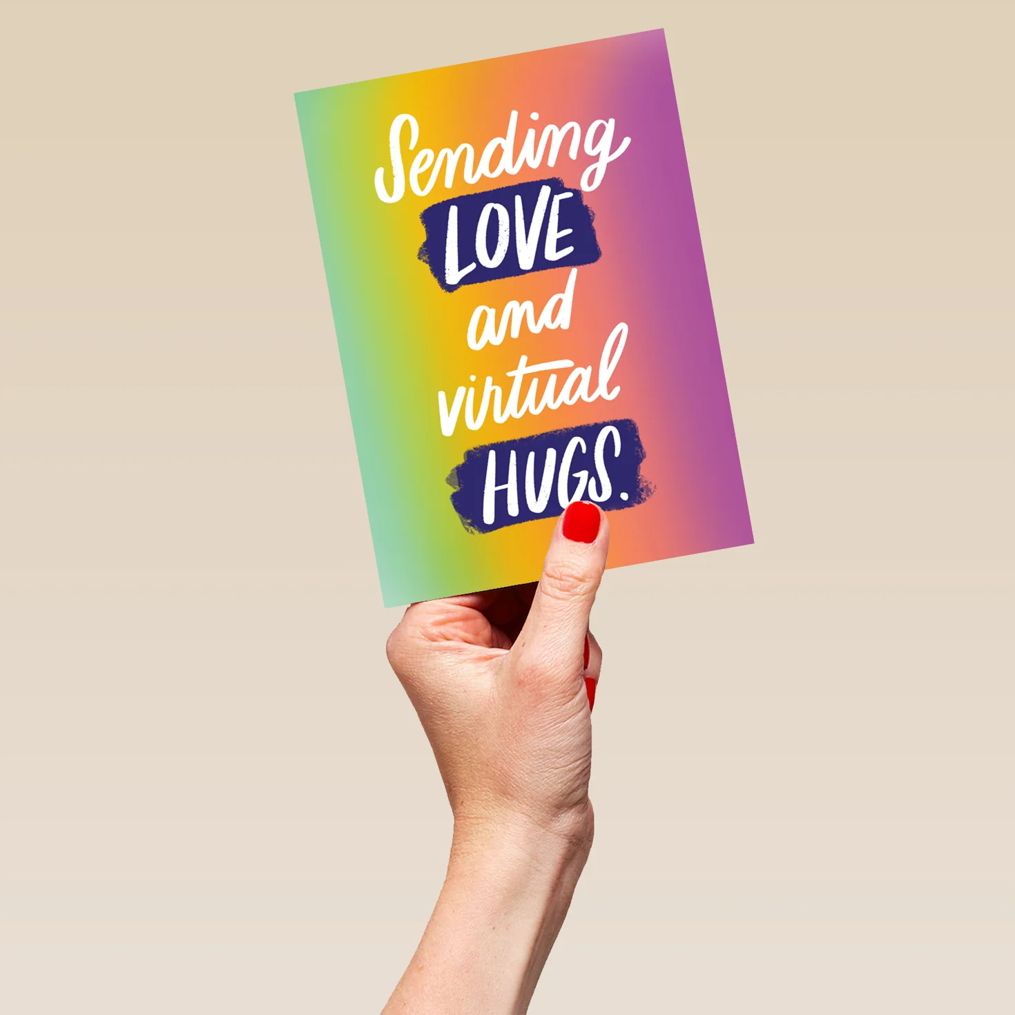 Personalised Colourful Typography Word Art Thinking of You Card - Image 5