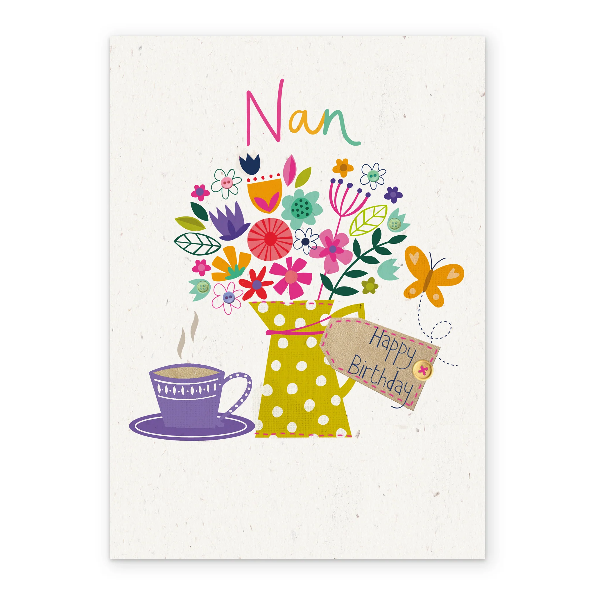 Personalised Colourful Vase Of Flowers Birthday Card For Nan - Image 2