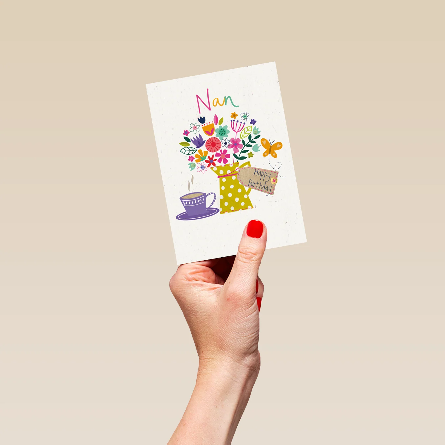 Personalised Colourful Vase Of Flowers Birthday Card For Nan - Image 4
