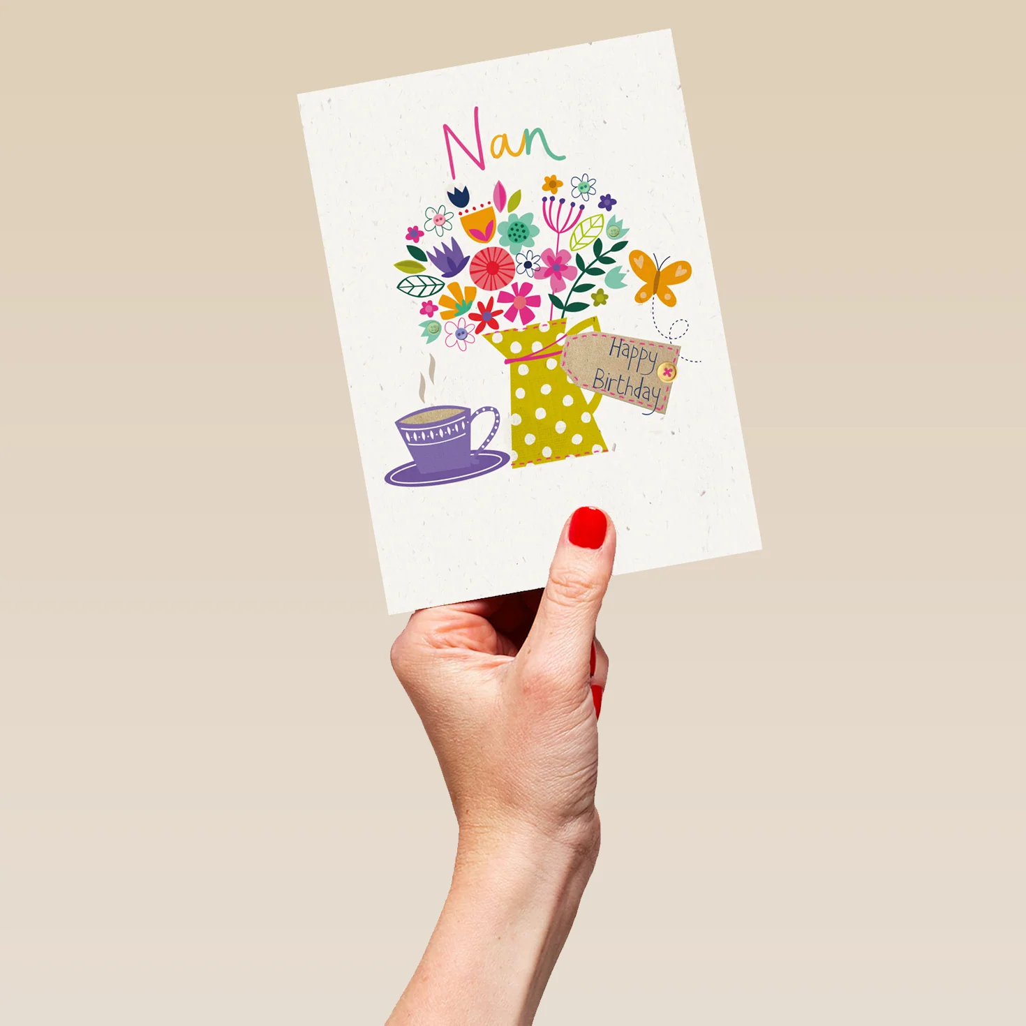 Personalised Colourful Vase Of Flowers Birthday Card For Nan - Image 5