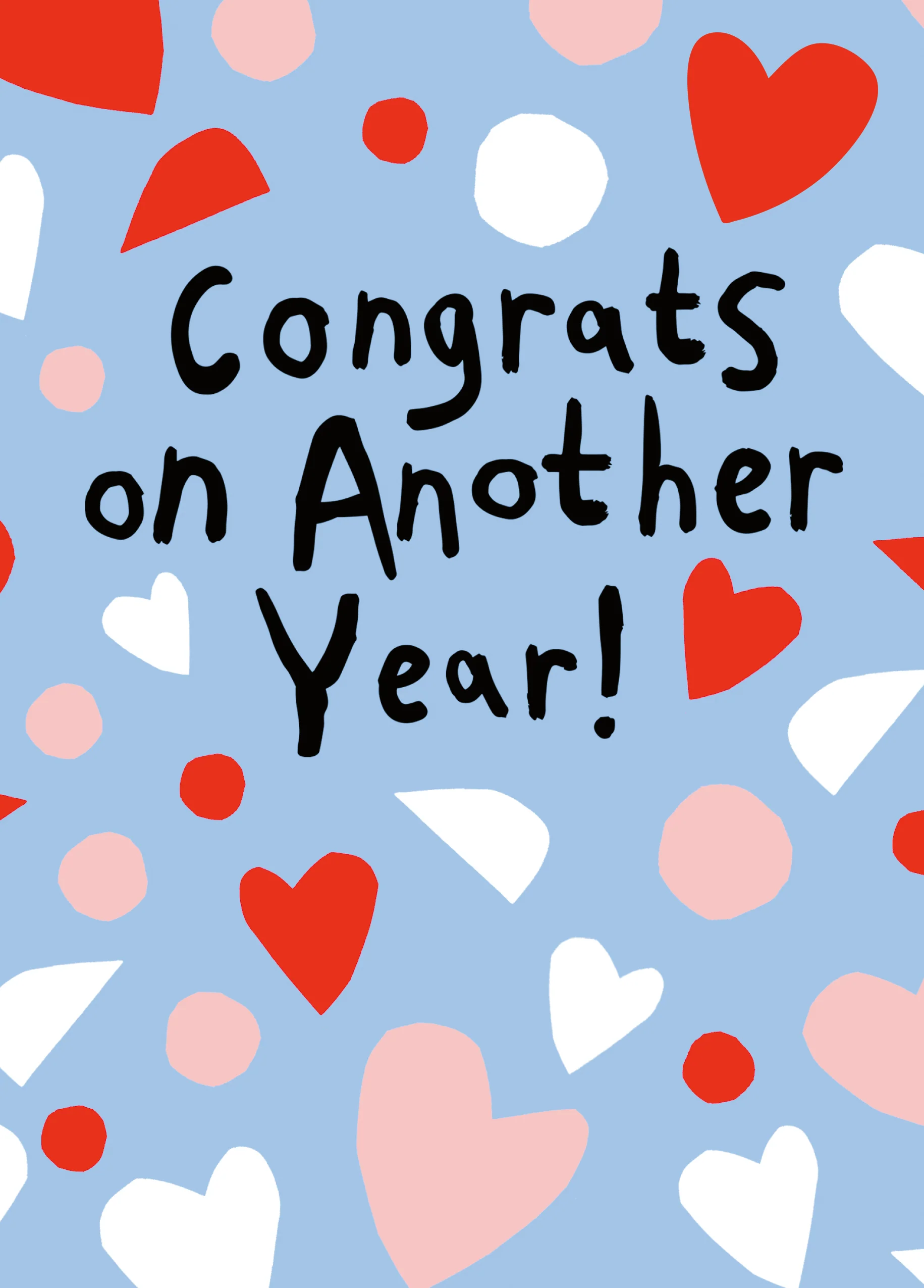 Personalised Congratulations Anniversary Hearts Card