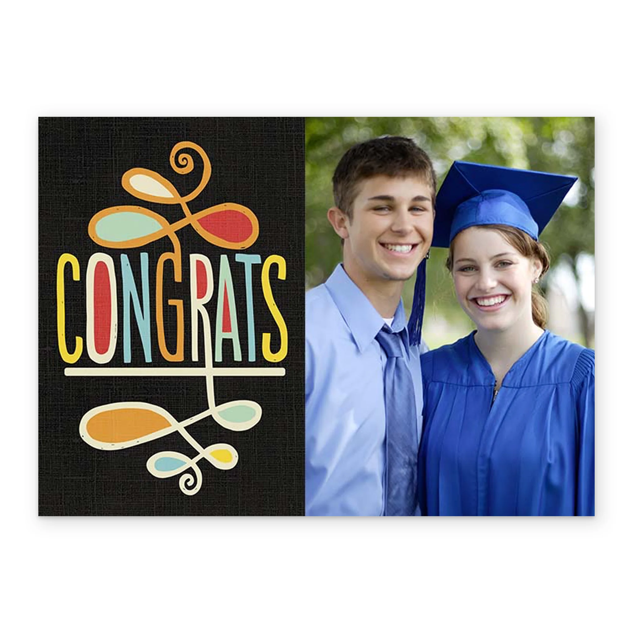 Personalised Congratulations Colourful Text Photo Card - Image 2