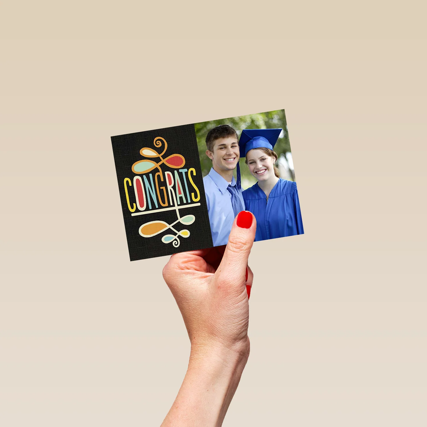 Personalised Congratulations Colourful Text Photo Card - Image 4