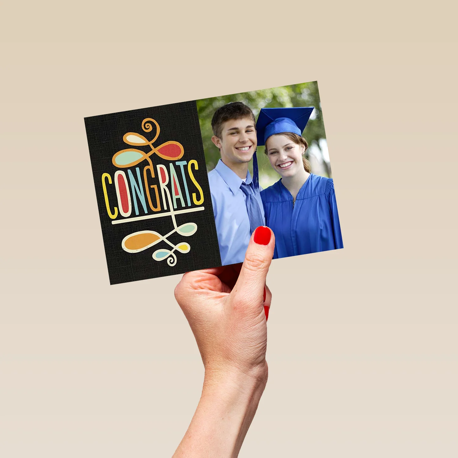 Personalised Congratulations Colourful Text Photo Card - Image 5
