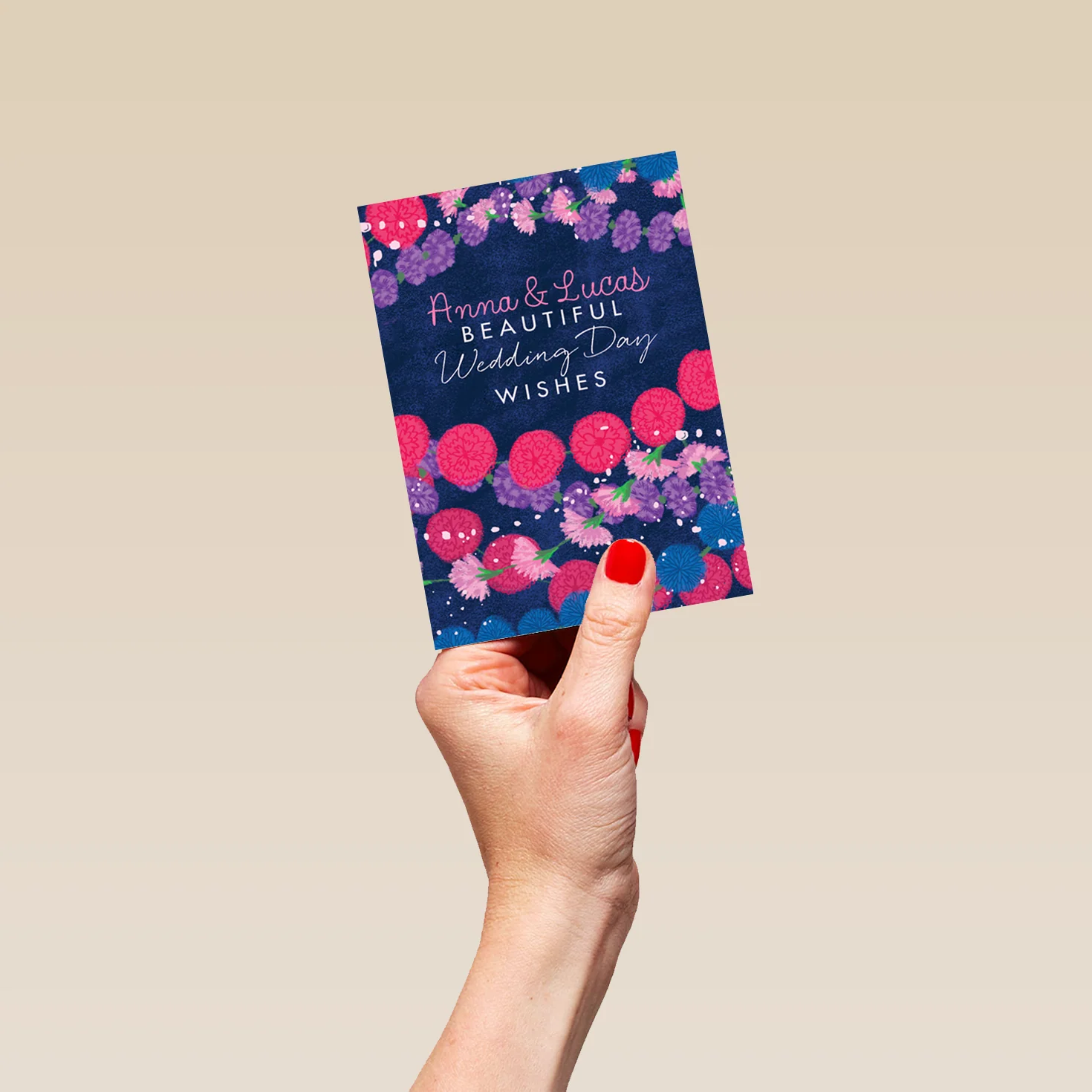 Personalised Contemporary Beautiful Wedding Day Card - Image 4