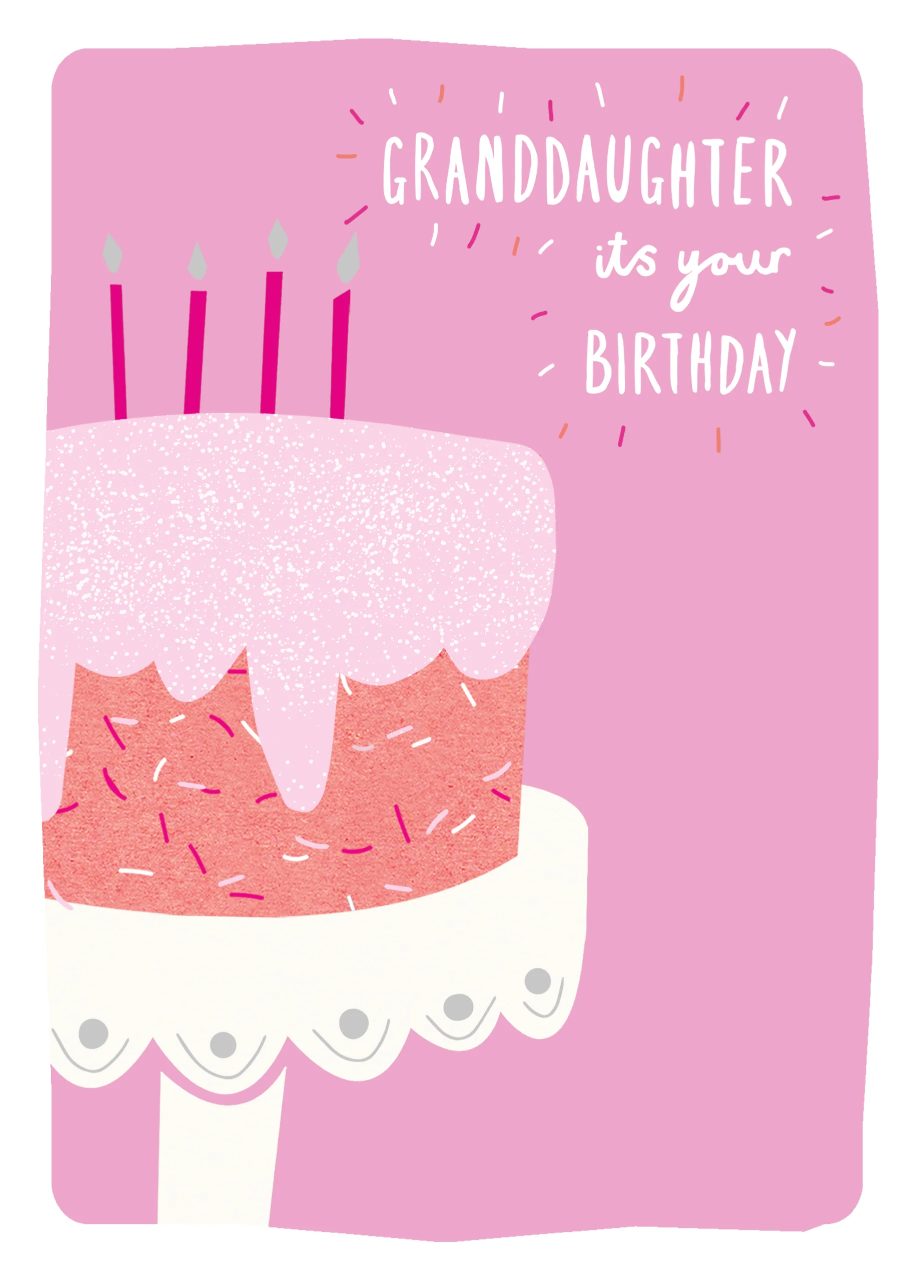 Personalised Contemporary Birthday Cake Card For Granddaughter
