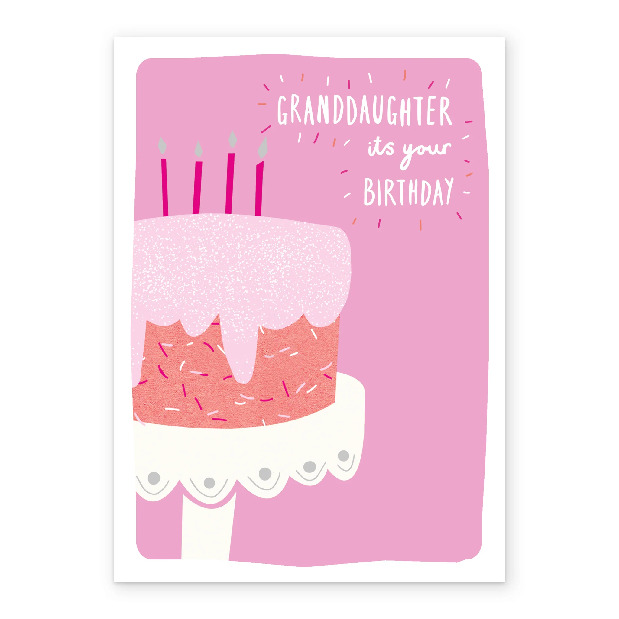 Personalised Contemporary Birthday Cake Card For Granddaughter - Image 2