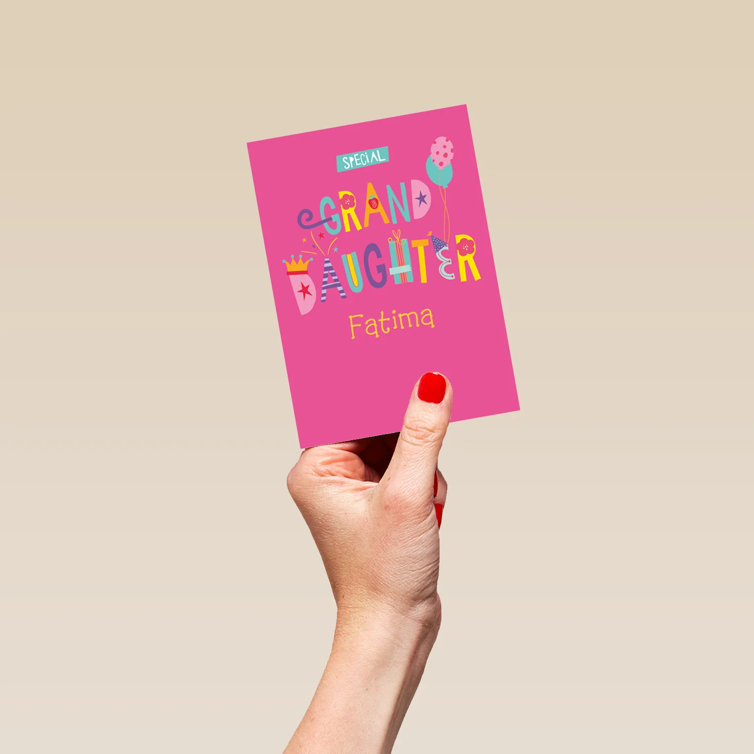 Personalised Contemporary Birthday Card For Granddaughter With Funky Text - Image 4