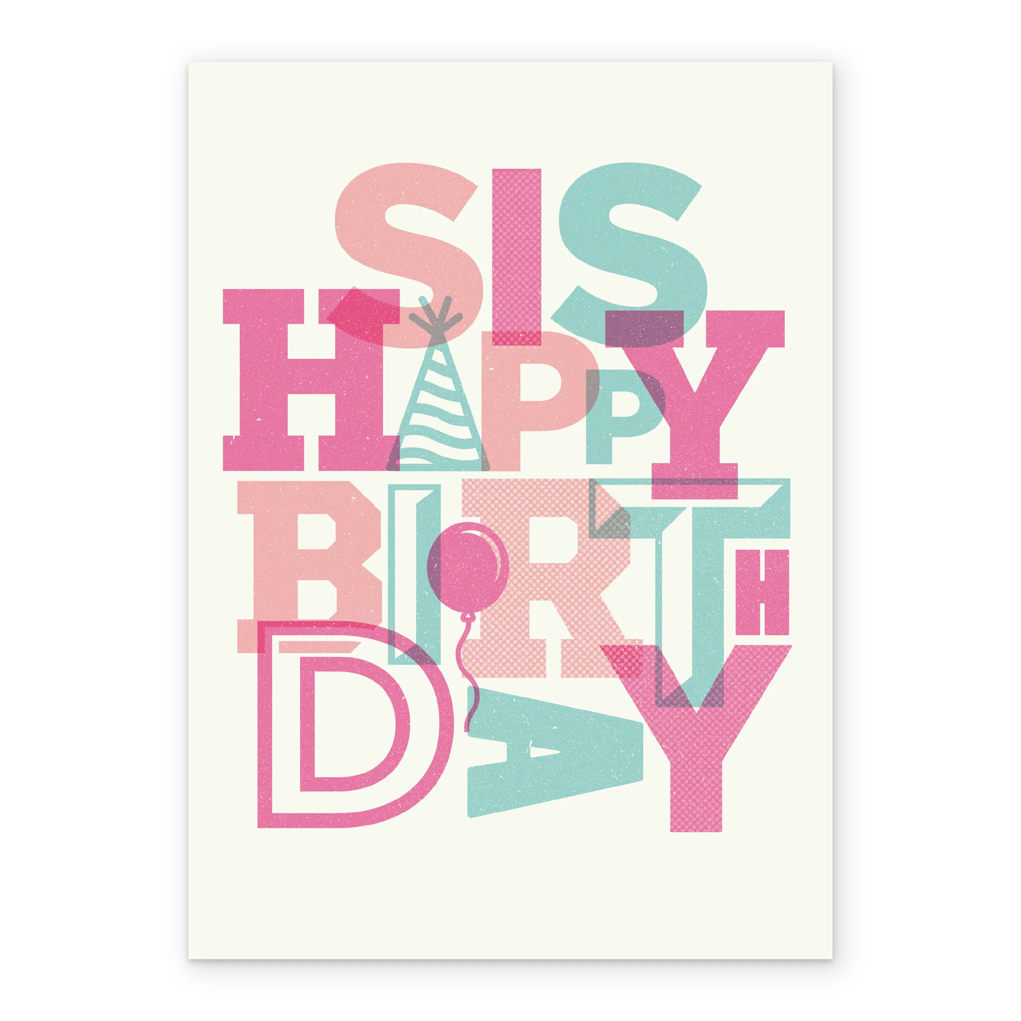 Personalised Contemporary Birthday Card For Sister - Image 2