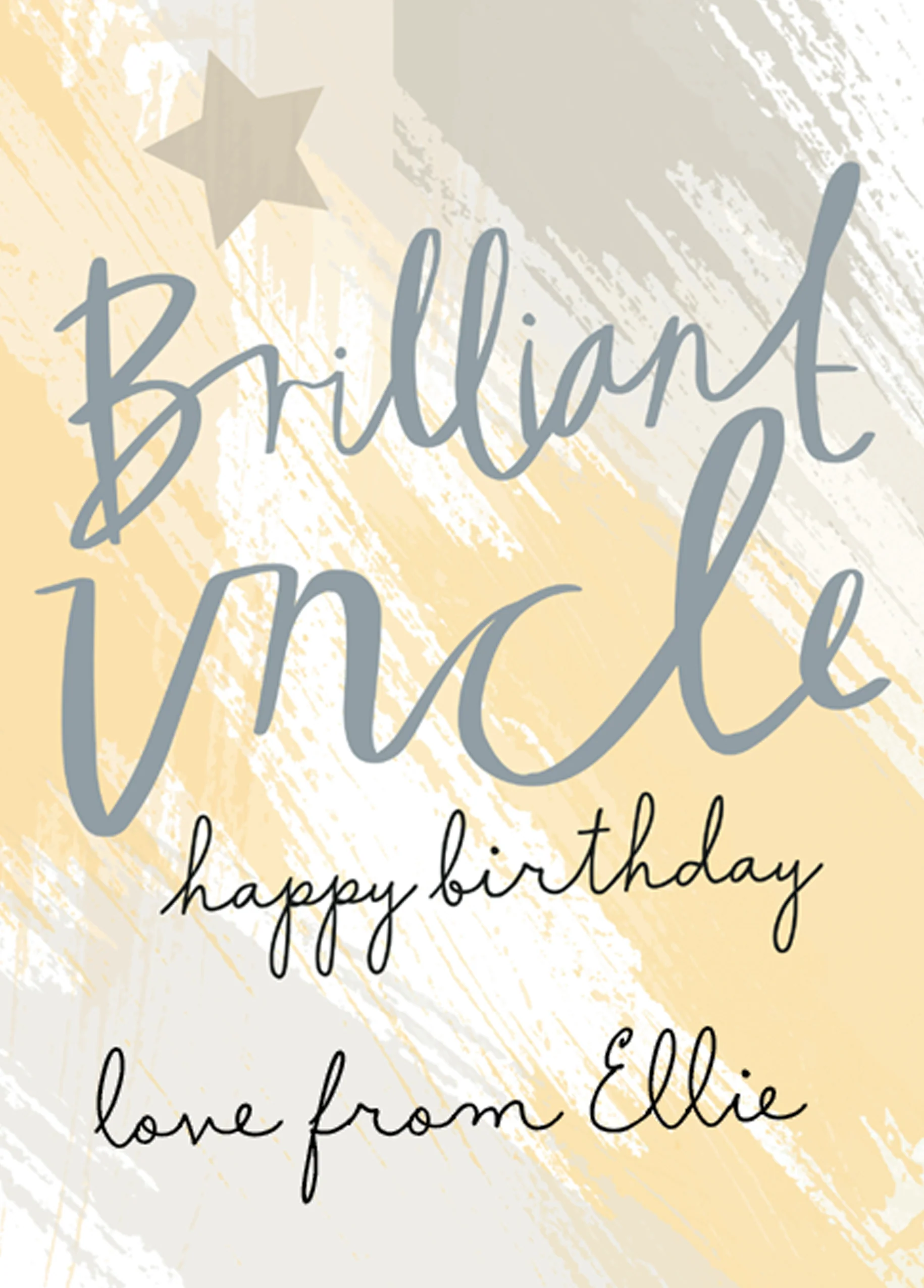 Personalised Contemporary Birthday Editable Brilliant Card For Uncle