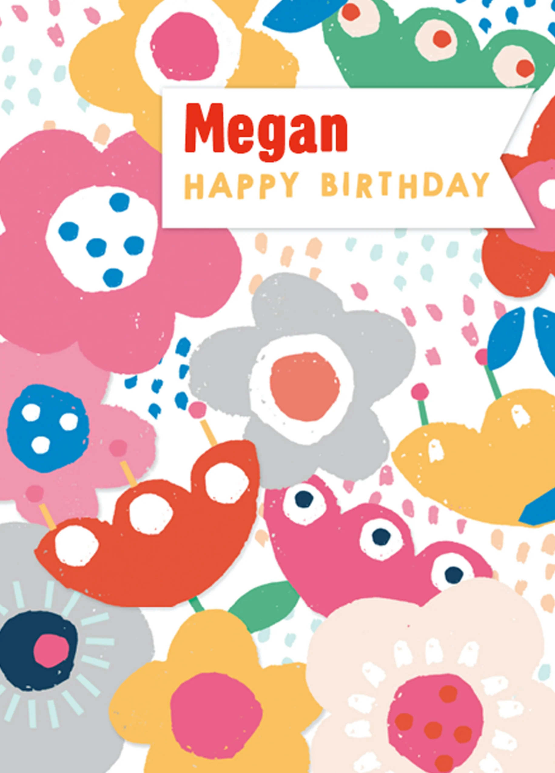 Personalised Contemporary Birthday Editable Colourful Flowers Card