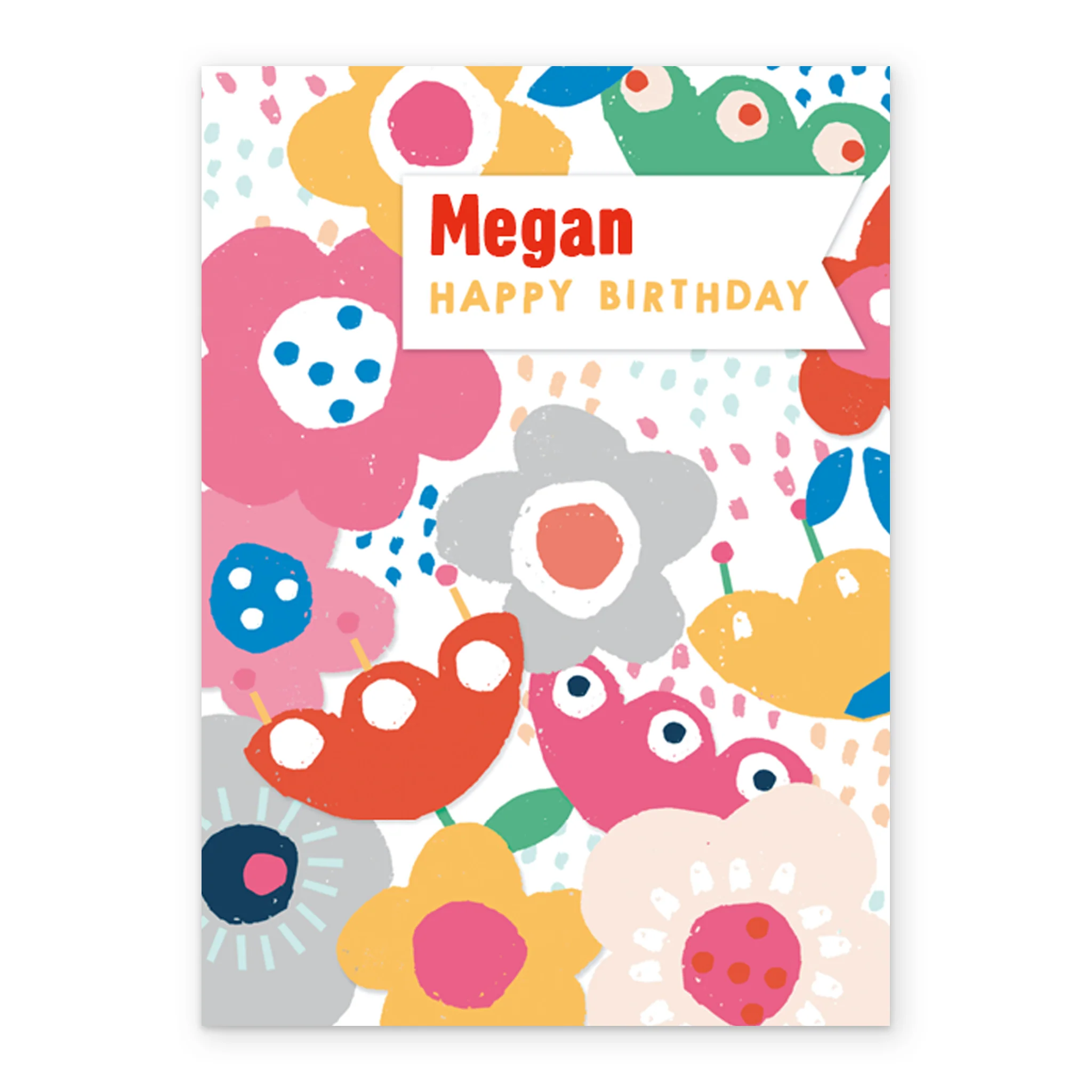 Personalised Contemporary Birthday Editable Colourful Flowers Card - Image 2