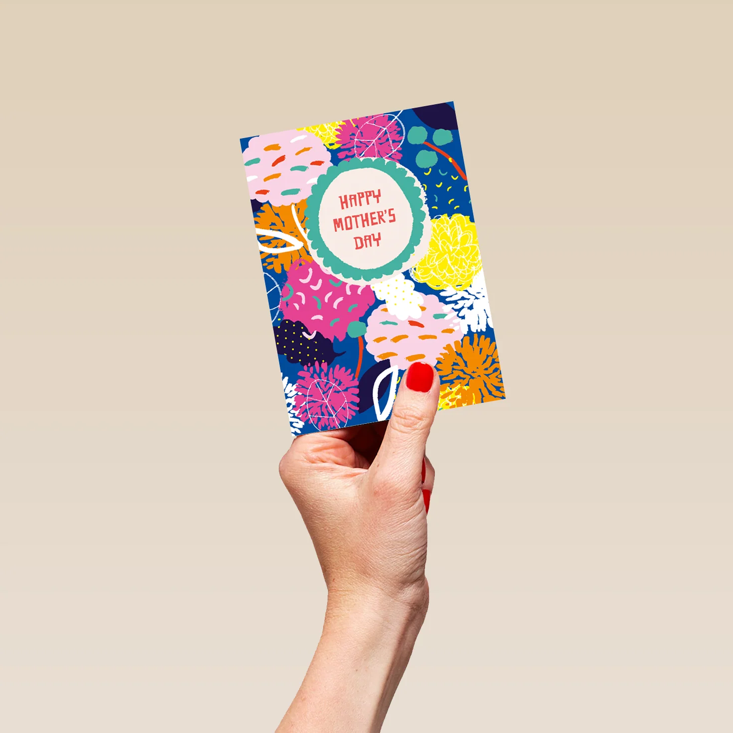 Personalised Contemporary Colourful Flowers Mother's Day Card - Image 4