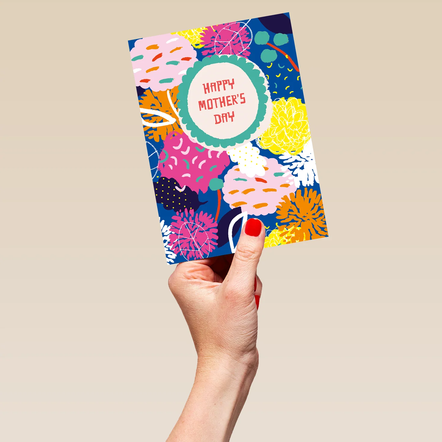 Personalised Contemporary Colourful Flowers Mother's Day Card - Image 5