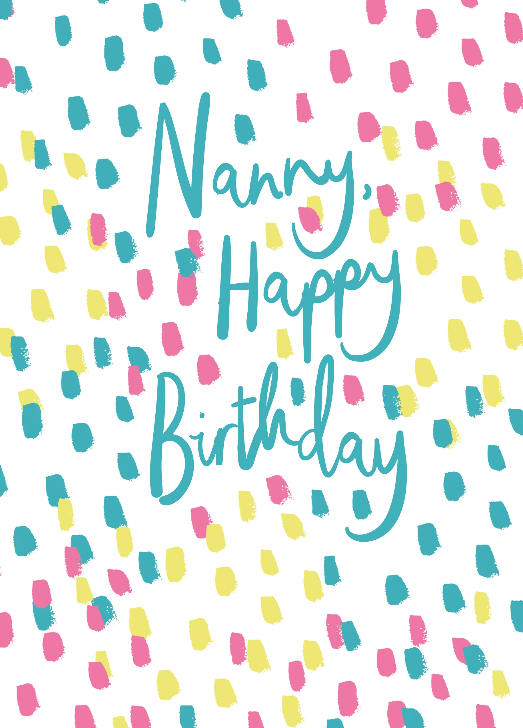 Personalised Contemporary Colourful Heart Birthday Card For Nanny