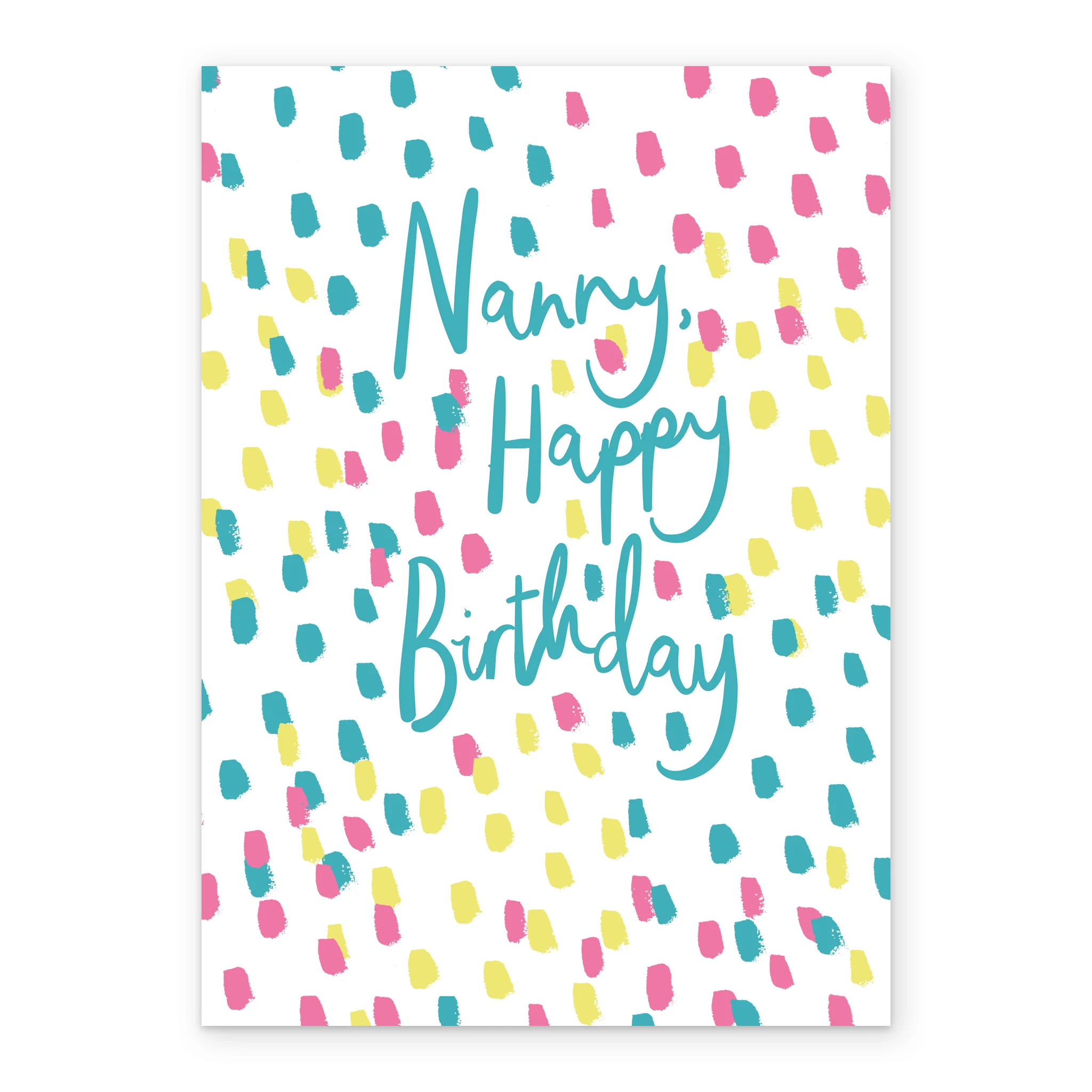 Personalised Contemporary Colourful Heart Birthday Card For Nanny - Image 2