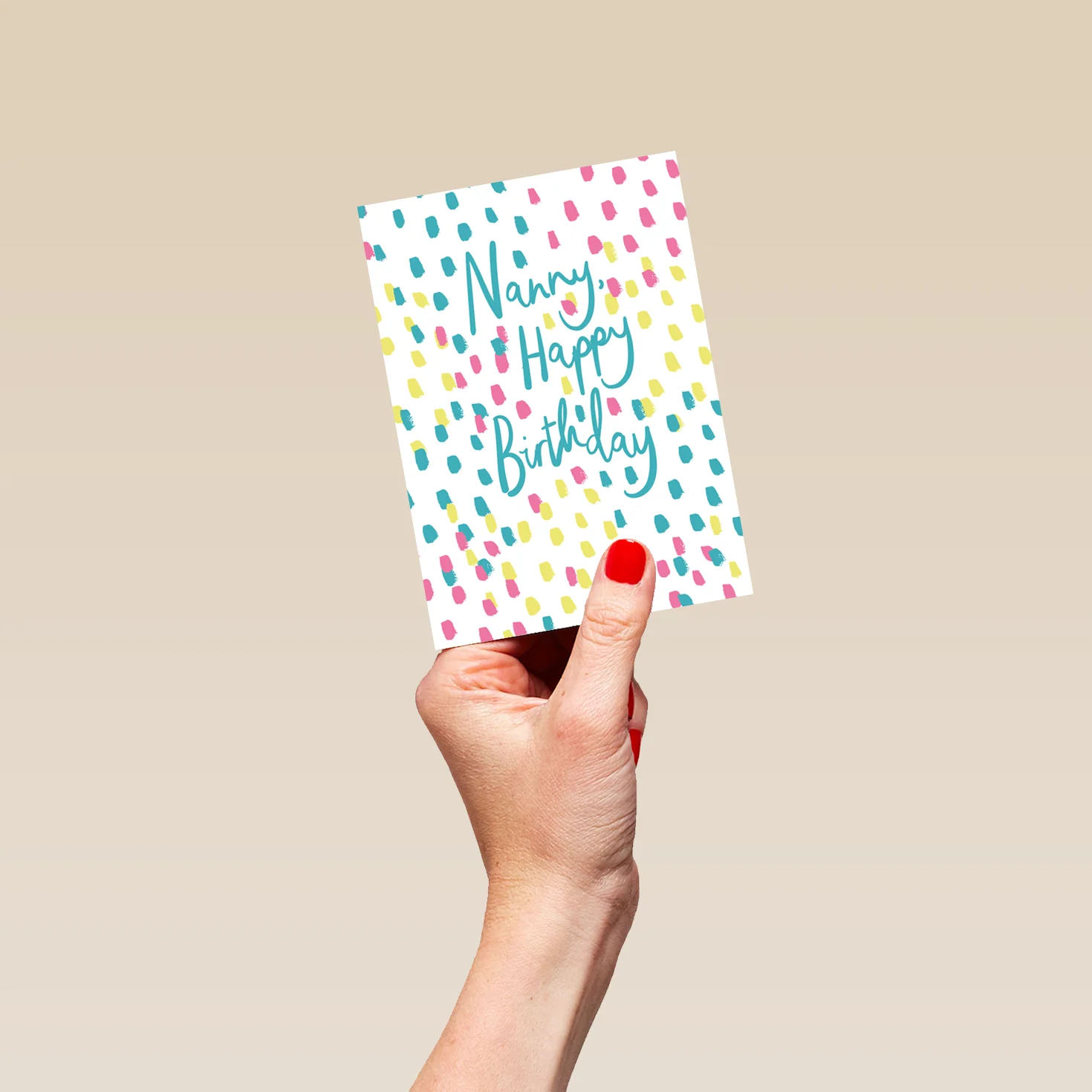 Personalised Contemporary Colourful Heart Birthday Card For Nanny - Image 4